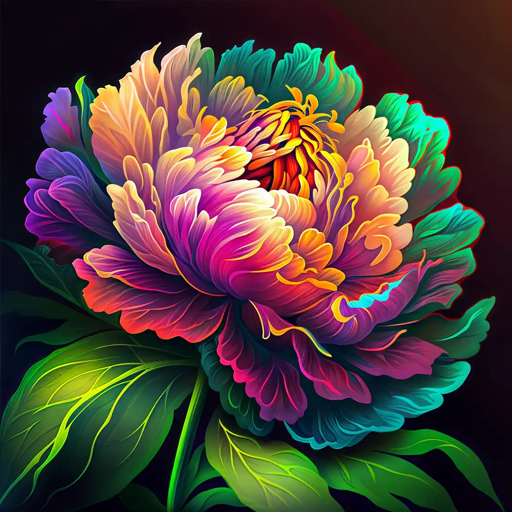 Colorful Garden Peony