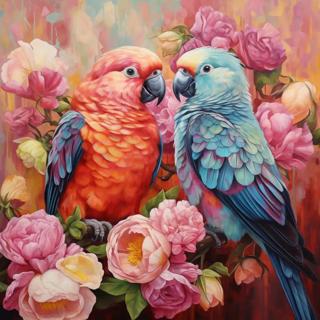 Colorful Little Love Birds jigsaw puzzle