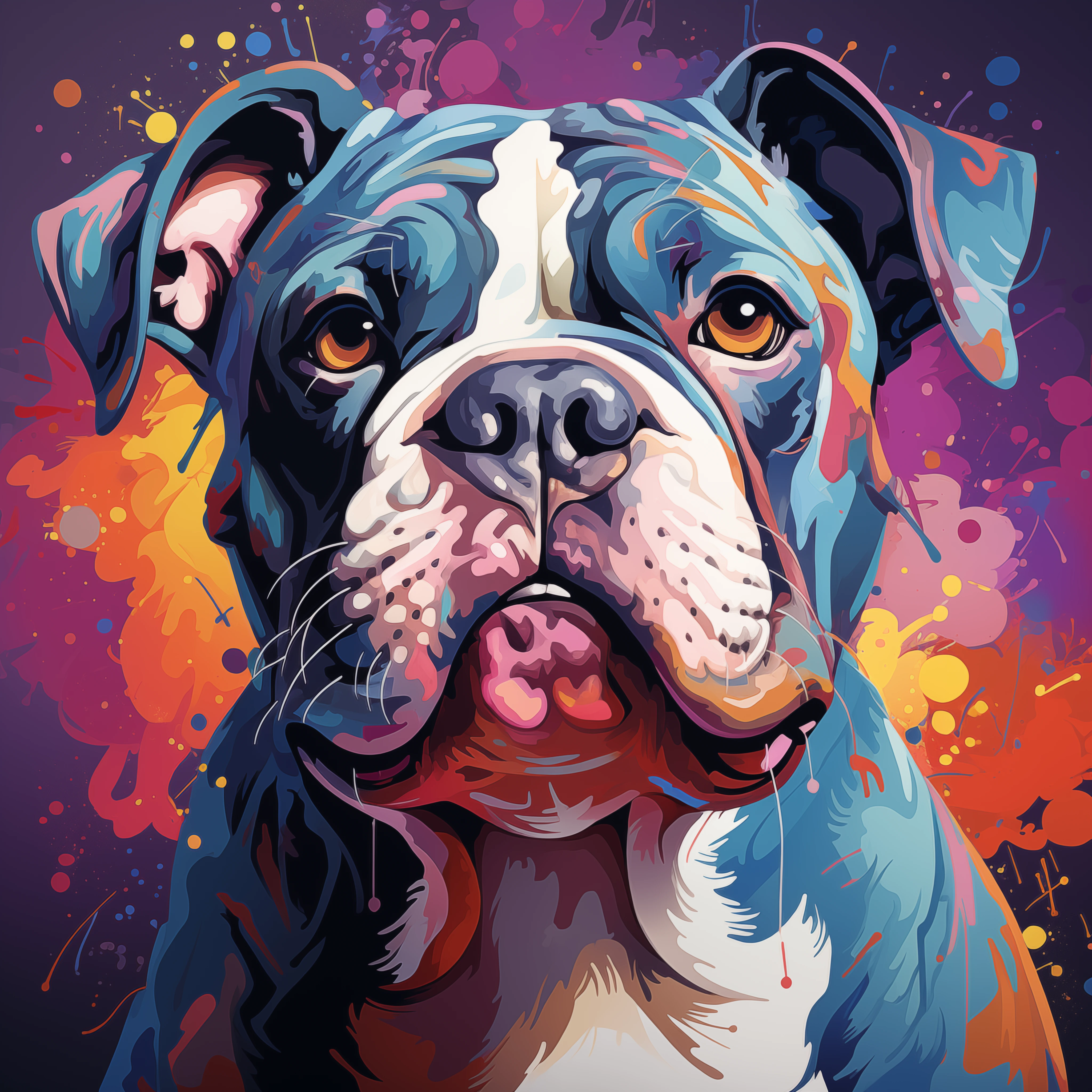 Colorful Pop Art Bulldog Portrait jigsaw puzzle