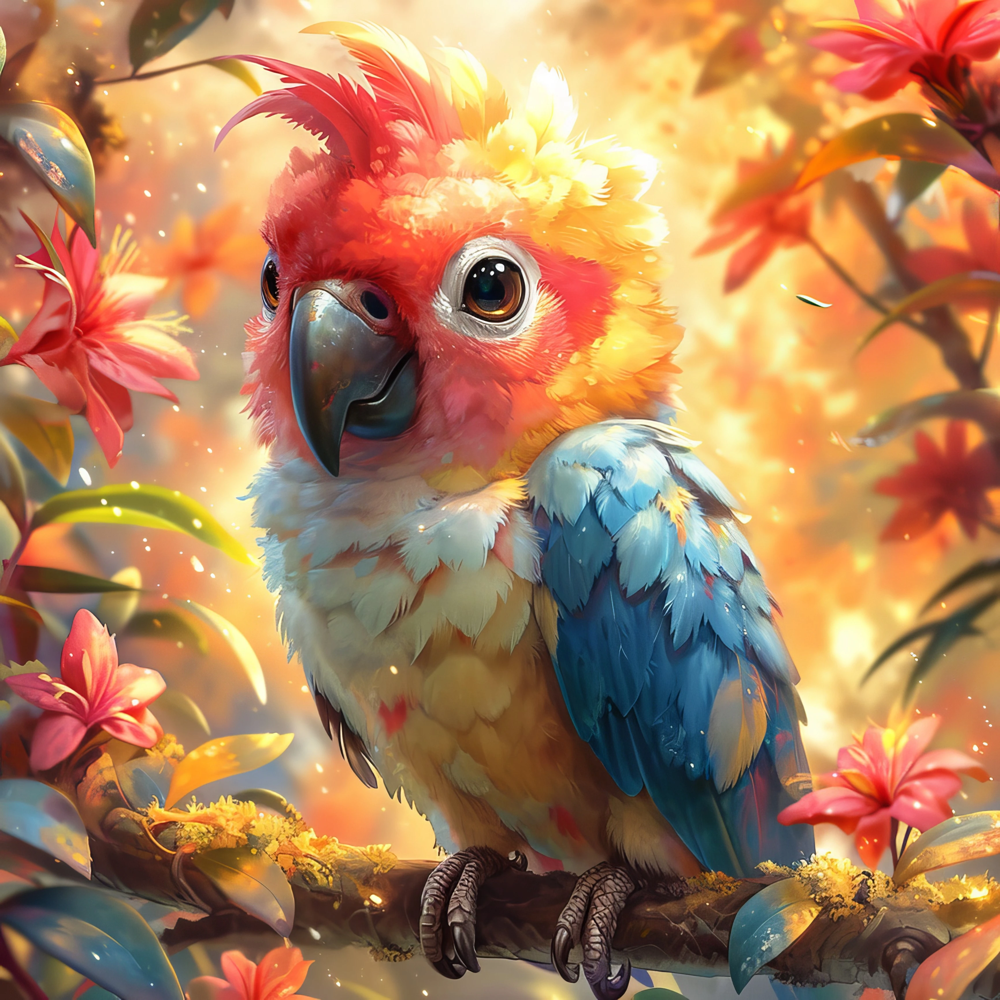 Scarlet Macaw in Bloom jigsaw puzzle