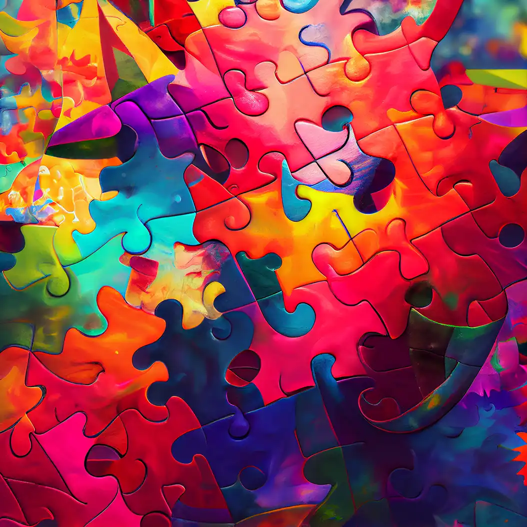 Colorful Jigsaw Puzzle Pieces