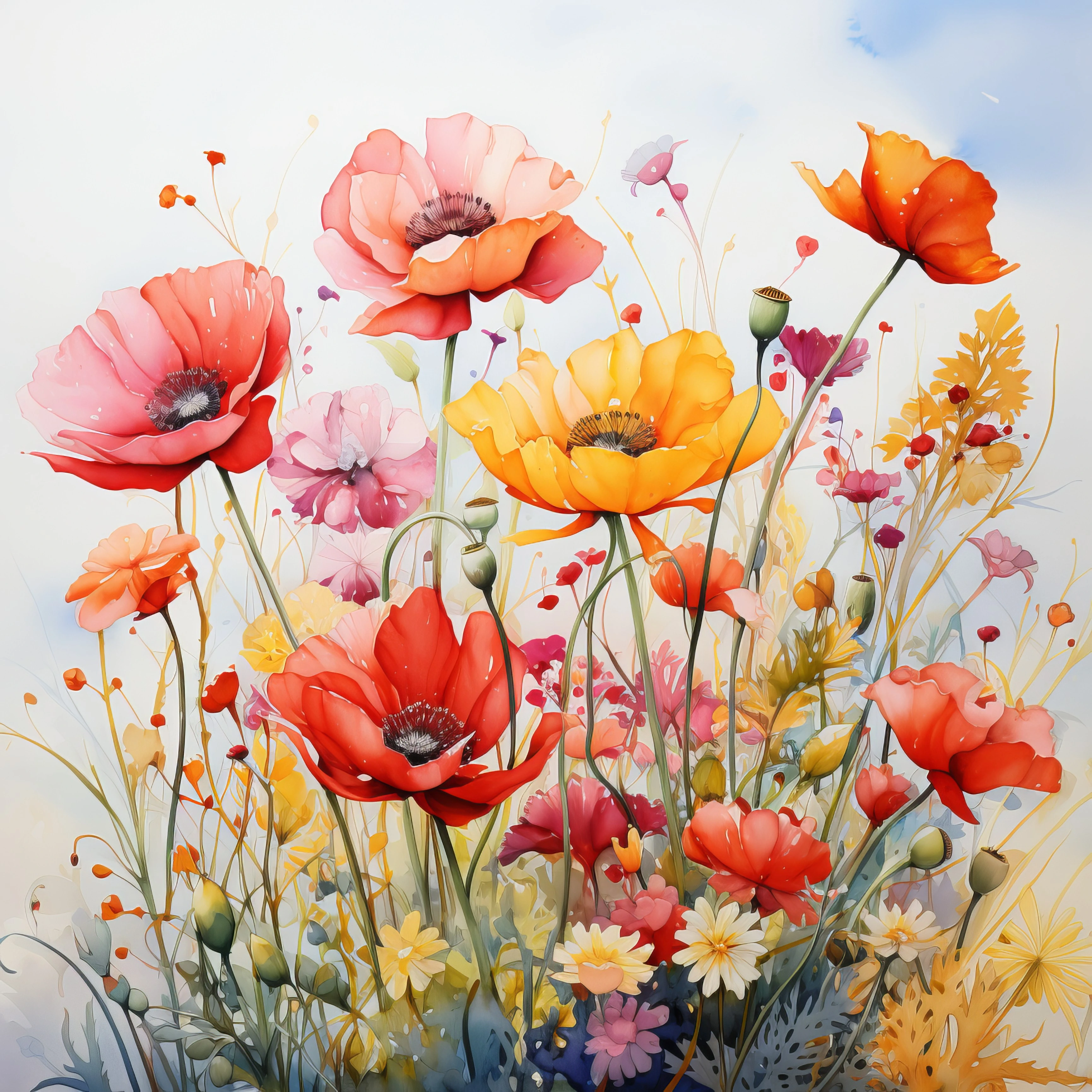 Poppies and Wildflowers in Bloom jigsaw puzzle