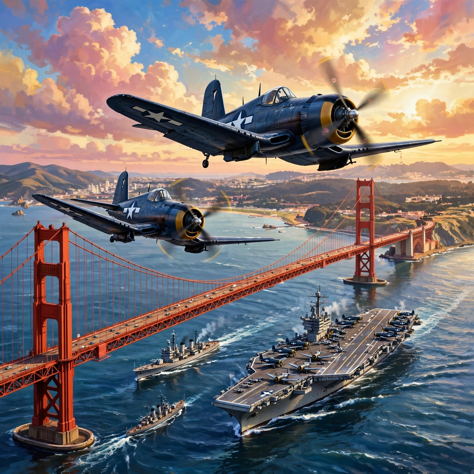 Corsairs Over the Golden Gate jigsaw puzzle
