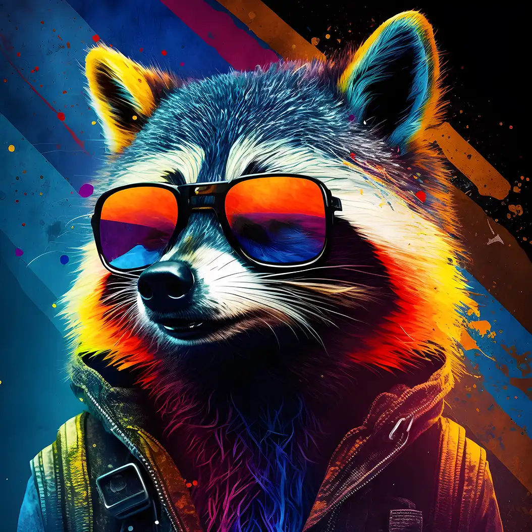 Cool Raccoon Wearing Sunglasses
