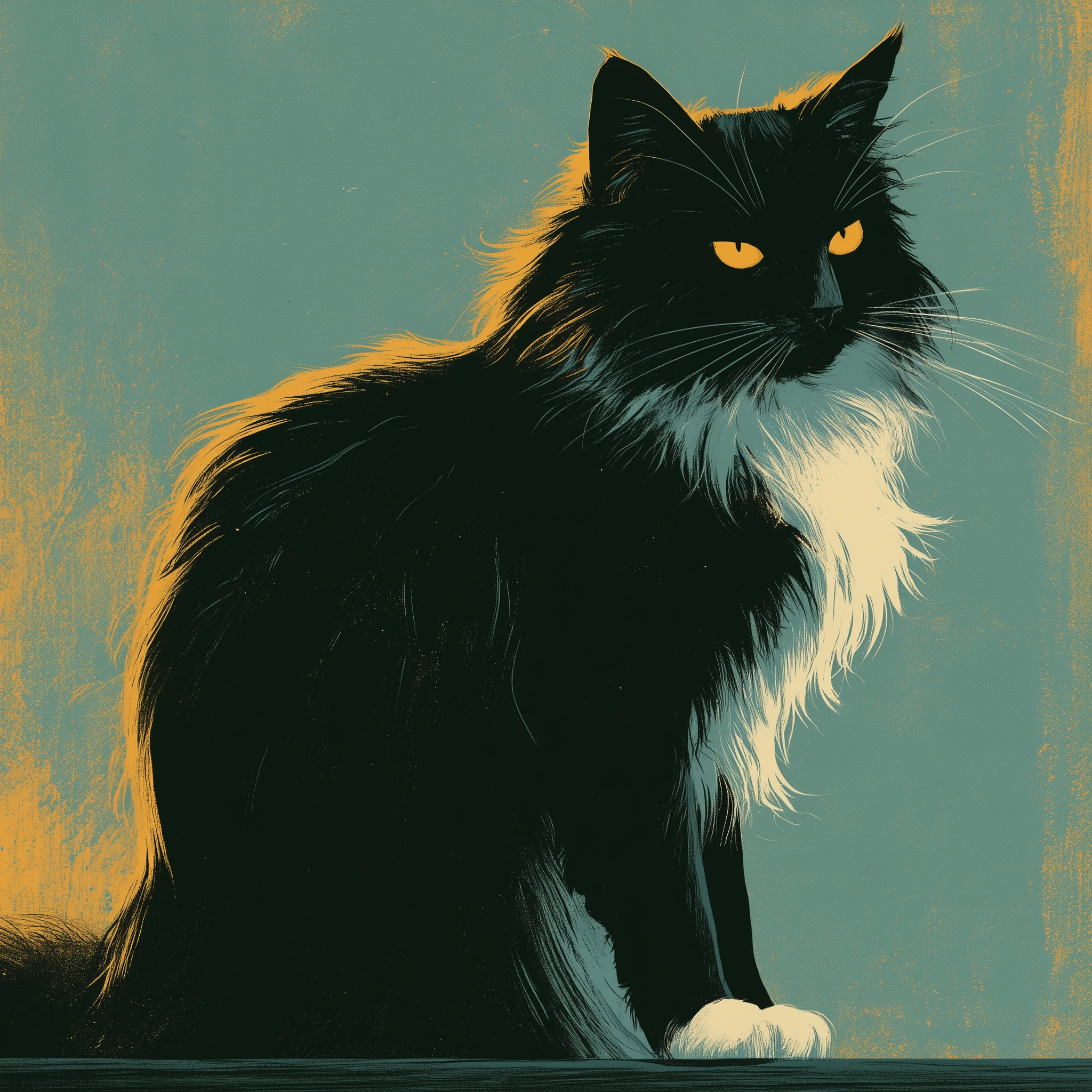 Black Cat's Golden Gaze jigsaw puzzle