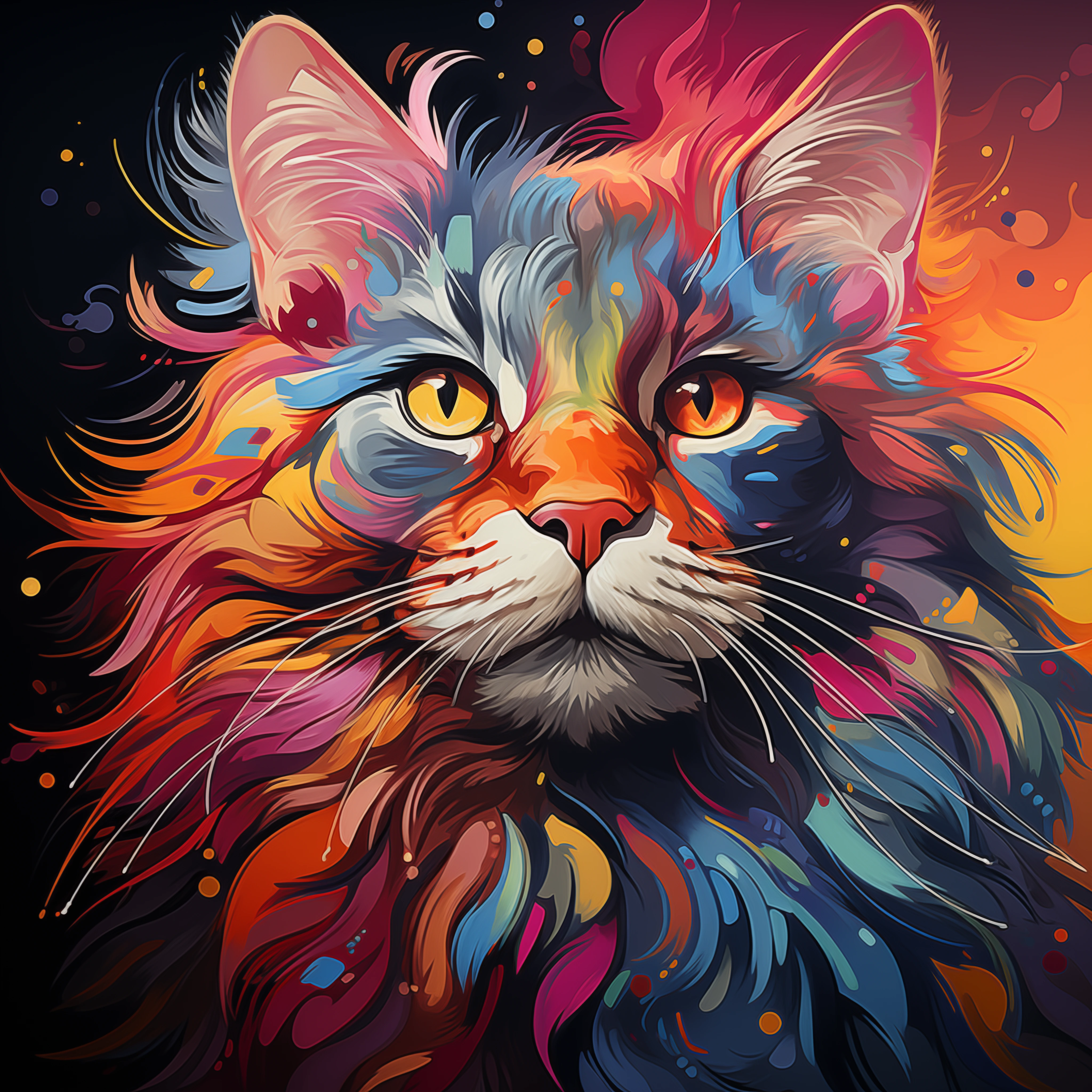 Majestic Rainbow Cat Portrait jigsaw puzzle