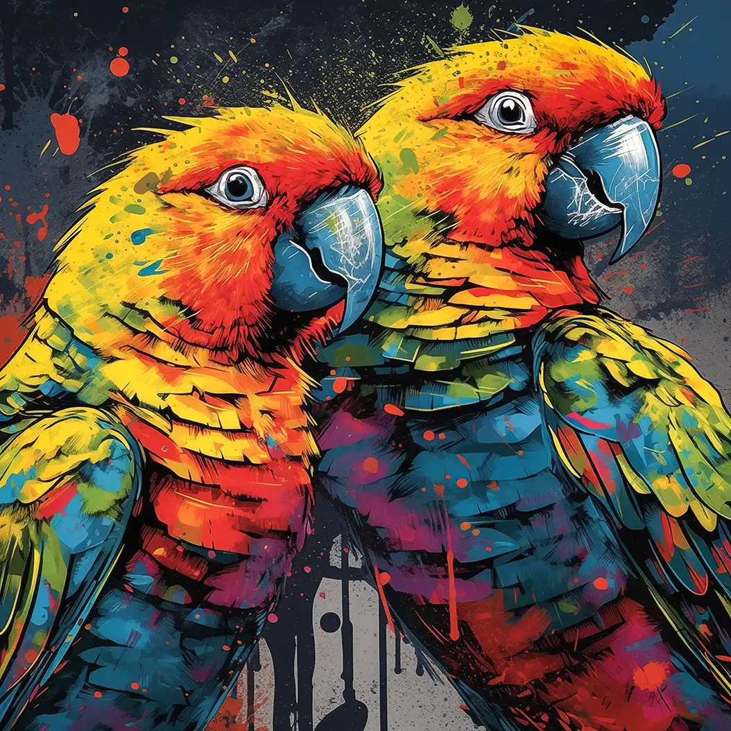 Colorful Parrots In Love jigsaw puzzle