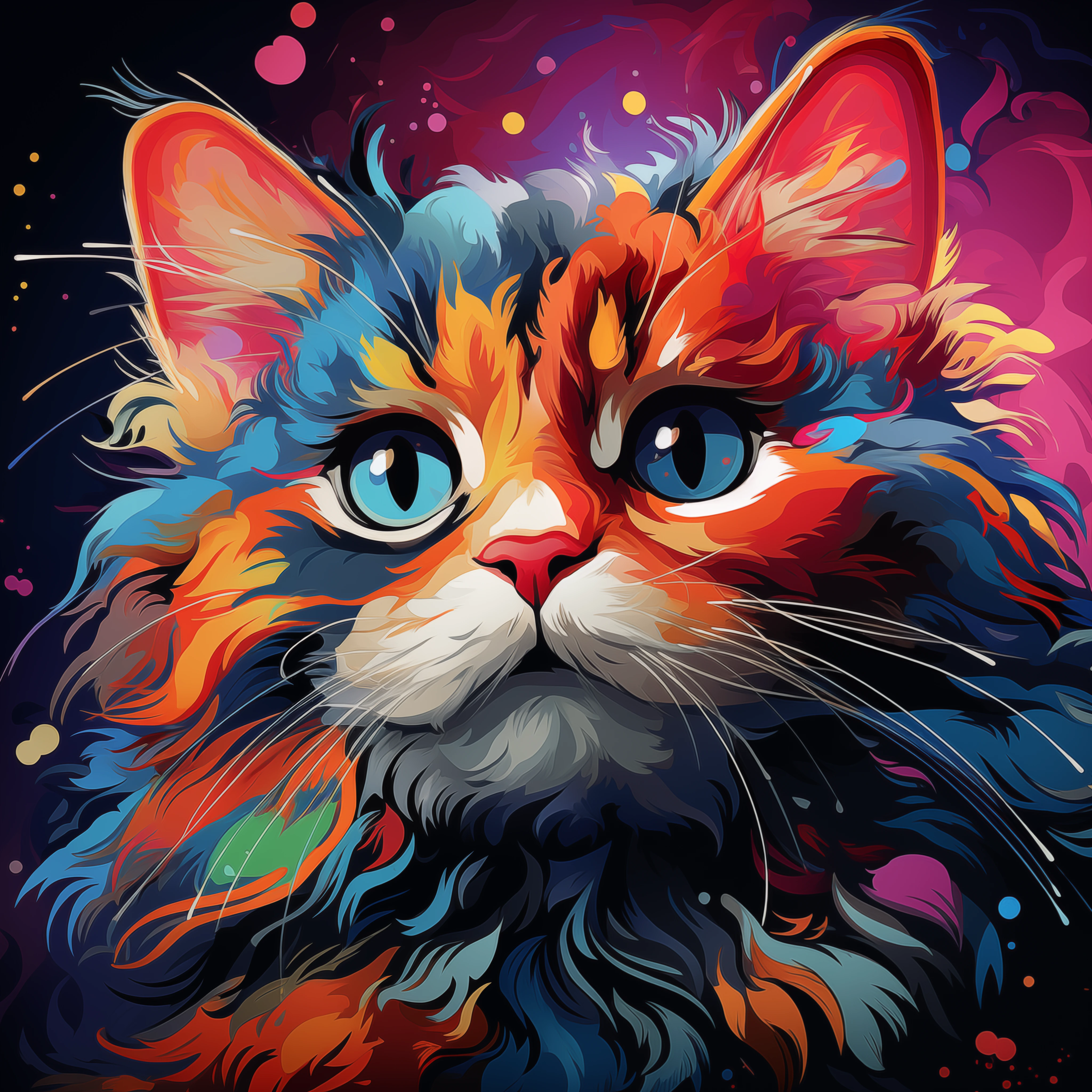 Vibrant Singapura Cat Portrait jigsaw puzzle