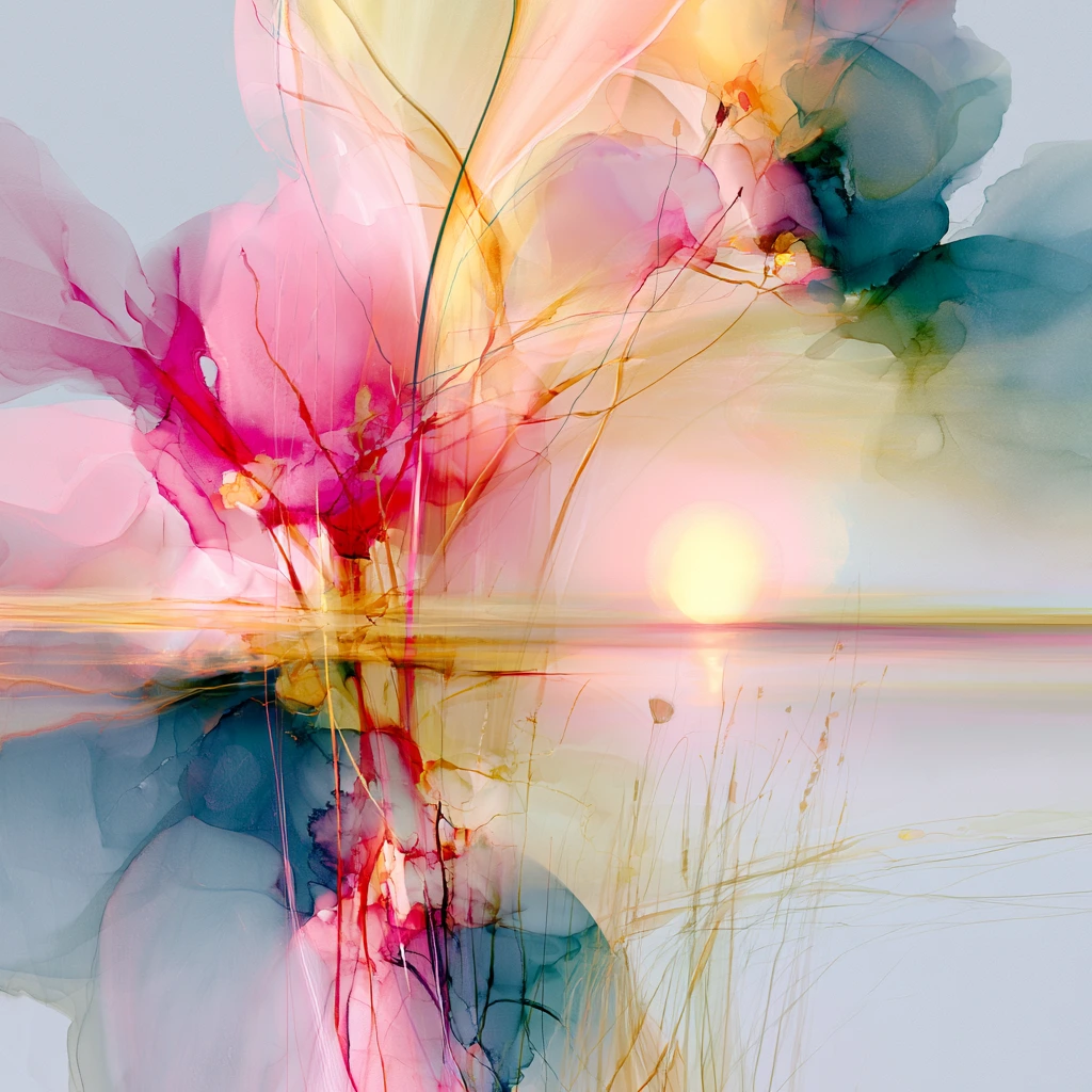 Sunset Reflection in Watercolor jigsaw puzzle