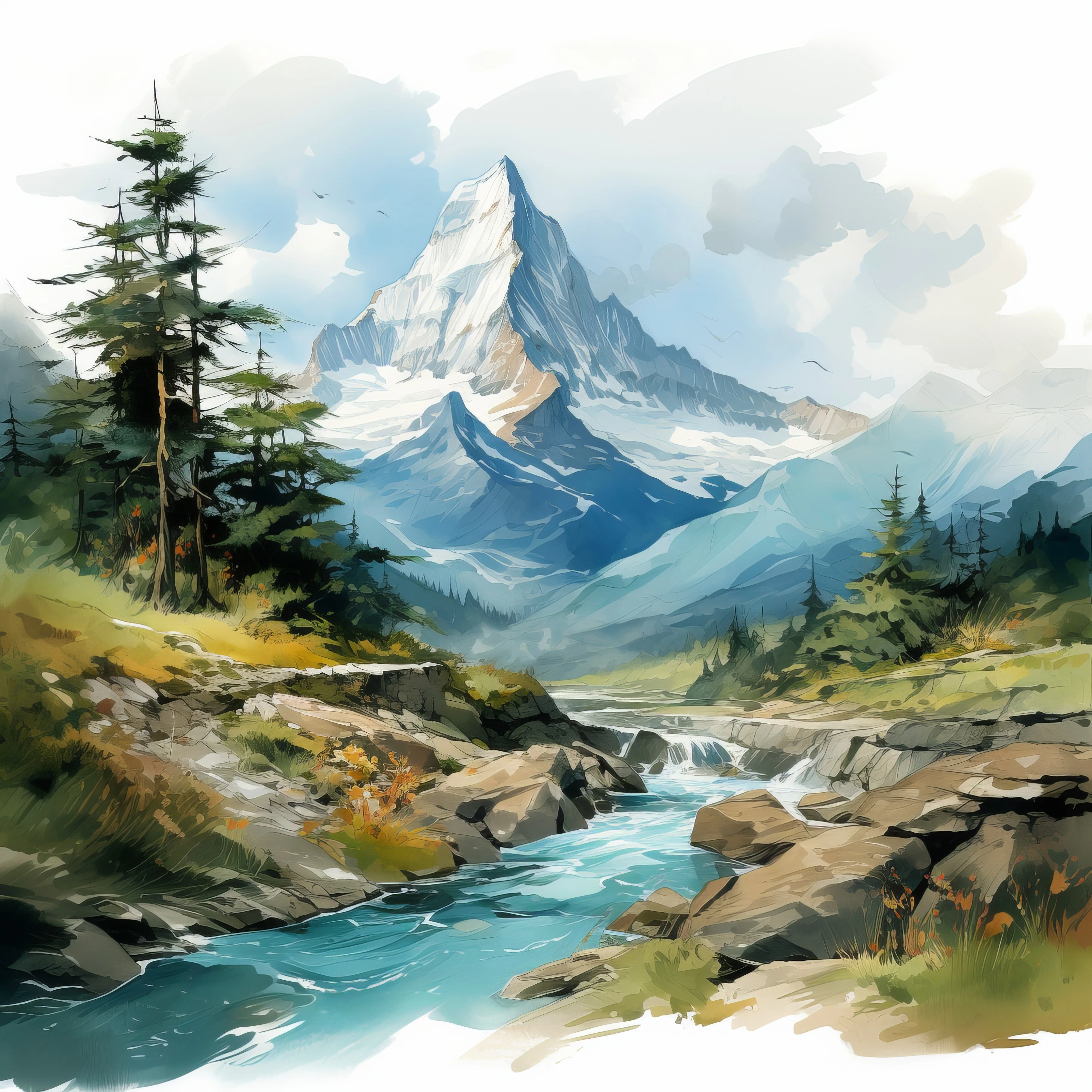 Alpine Peak and Crystal Waters jigsaw puzzle