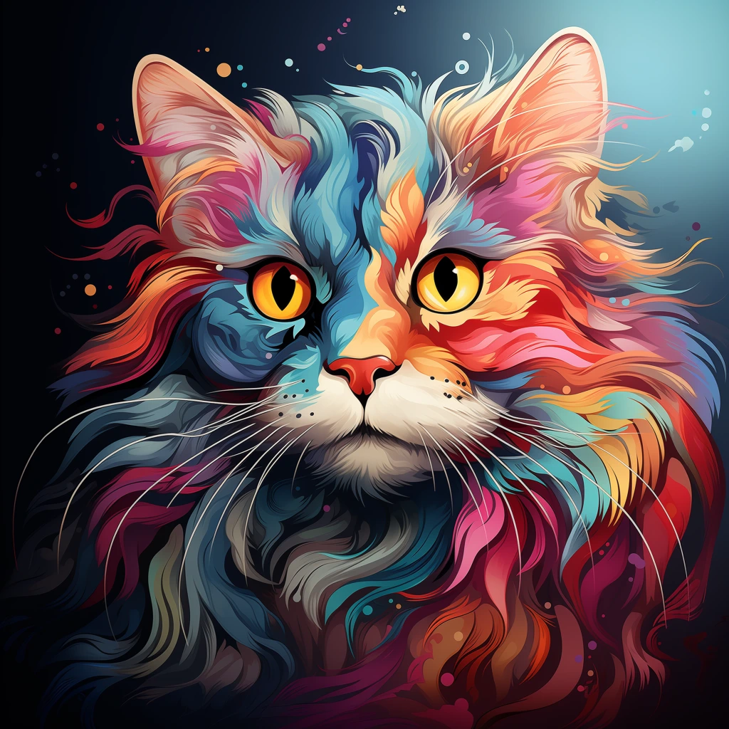 Vibrant Rainbow Cat Portrait jigsaw puzzle