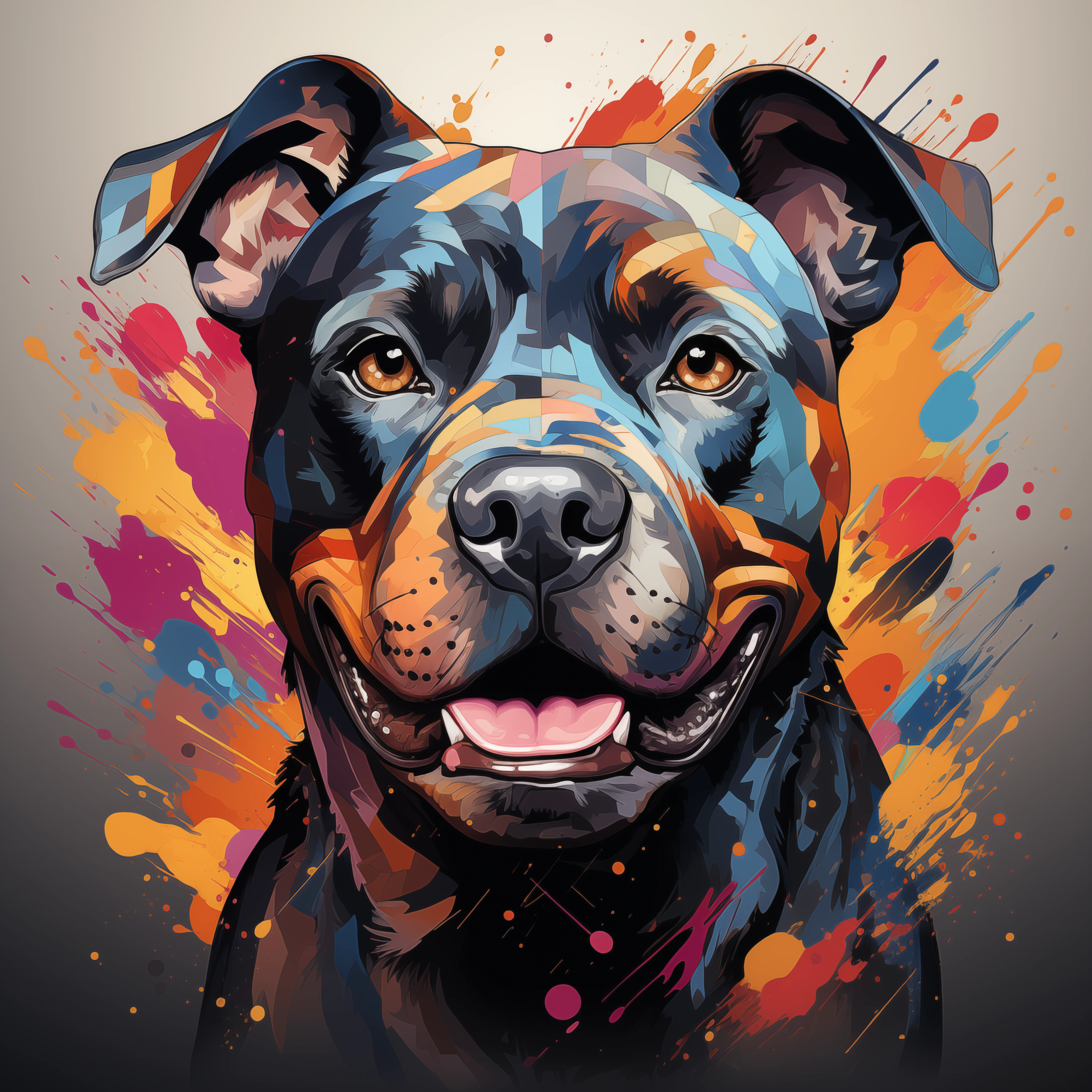 Vibrant Pop Art Staffordshire Bull Terrier Dog Portrait jigsaw puzzle