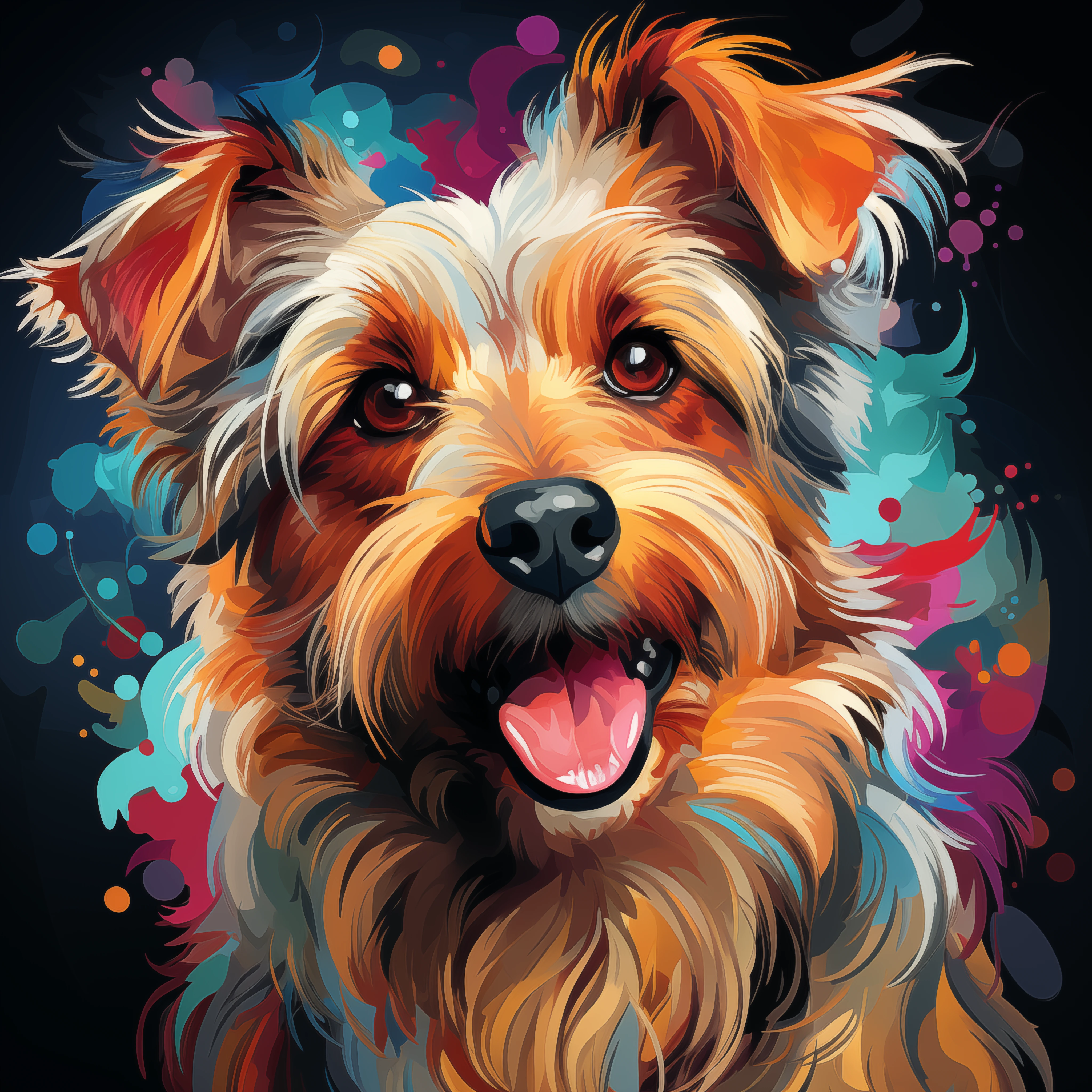 Colorful Silky Terrier Portrait Art jigsaw puzzle
