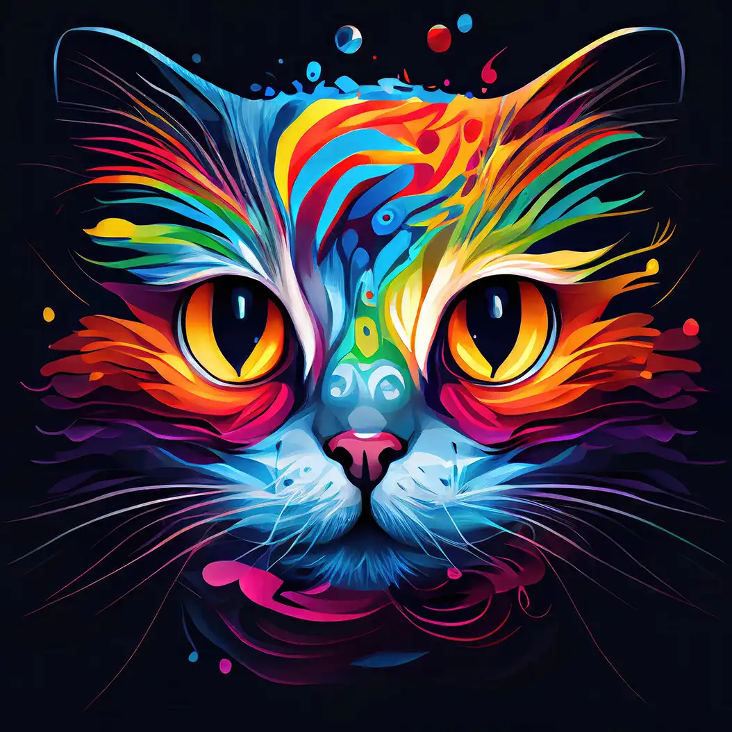 Psychedelic Neon Cat