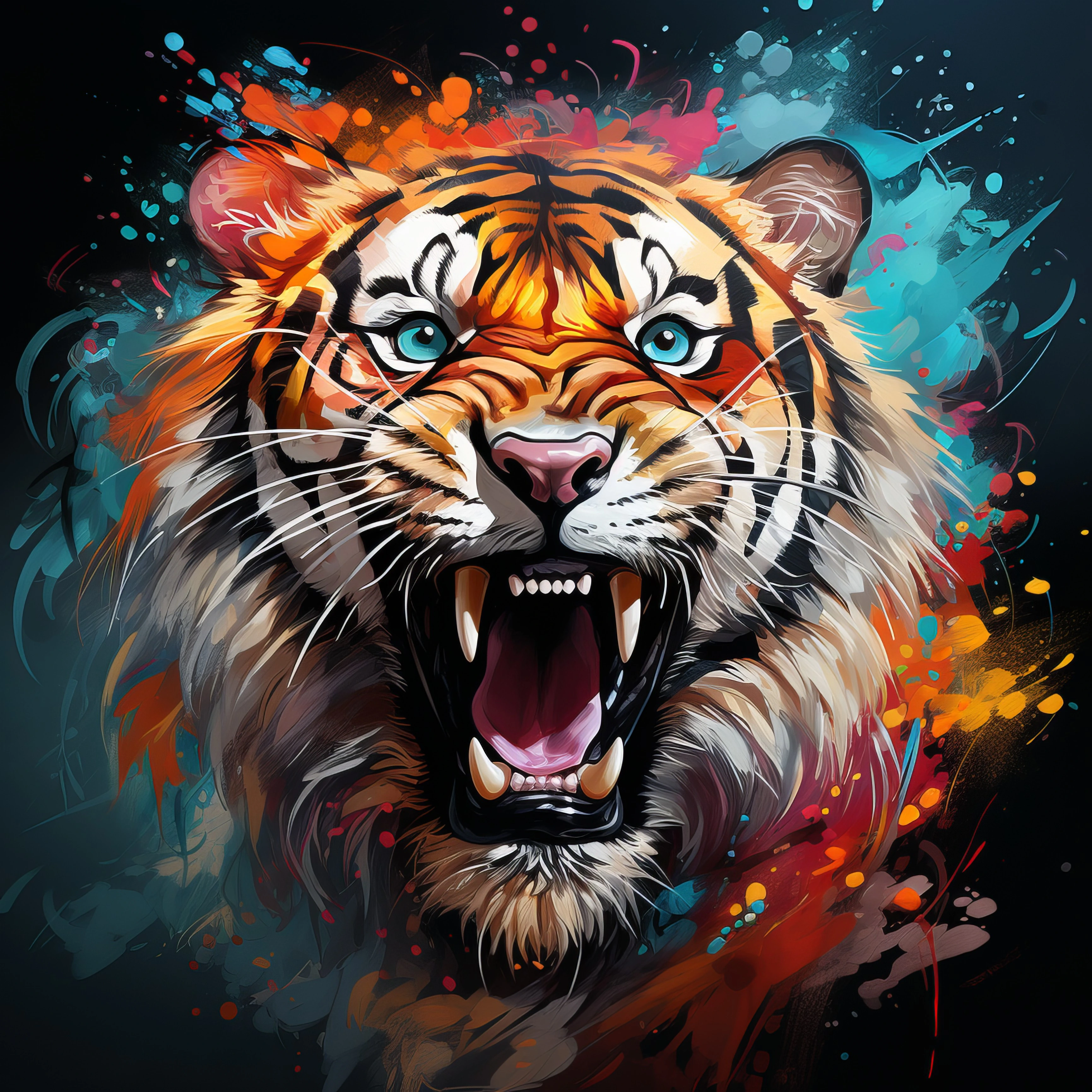 Tiger's Roar in Color jigsaw puzzle