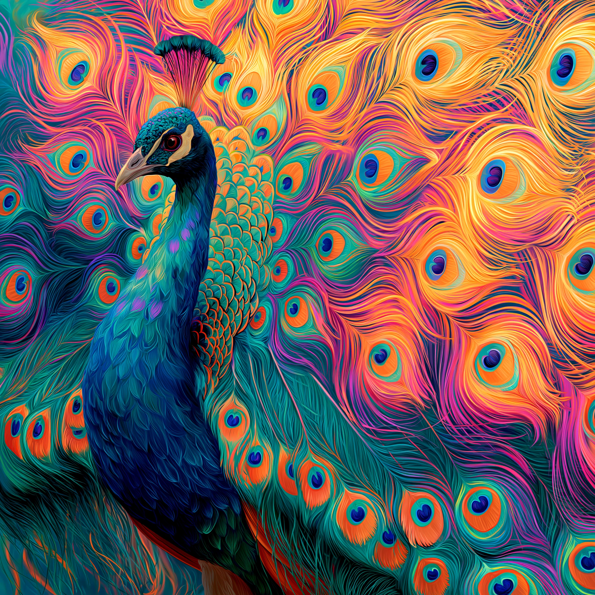 Iridescent Peacock Symphony jigsaw puzzle