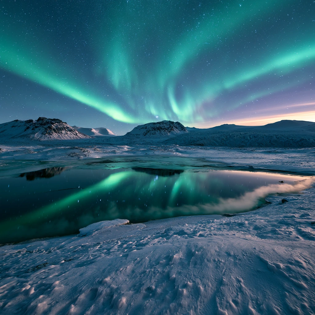 Aurora Over Glacial Lagoon jigsaw puzzle
