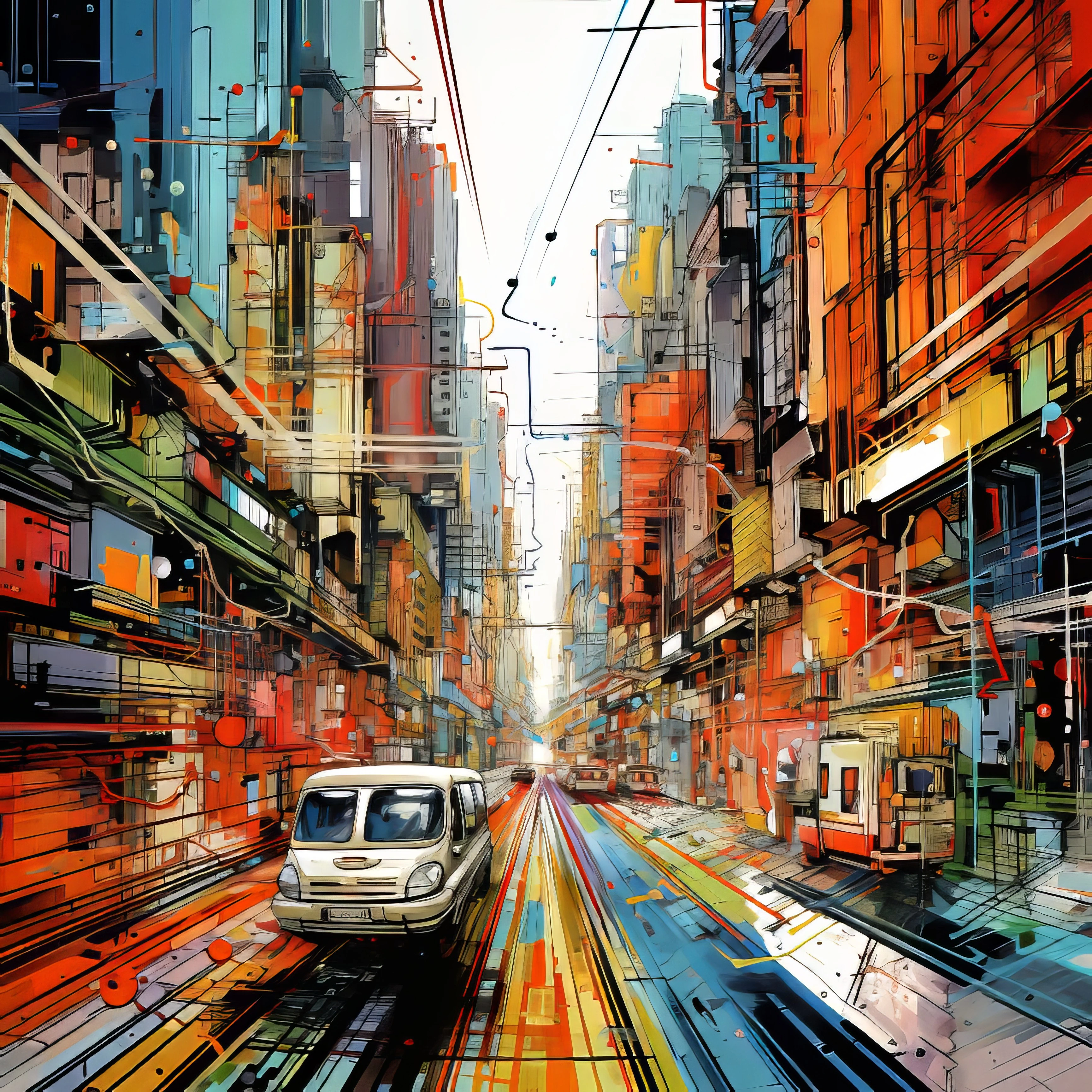 Urban Street Through Kaleidoscope Glass jigsaw puzzle