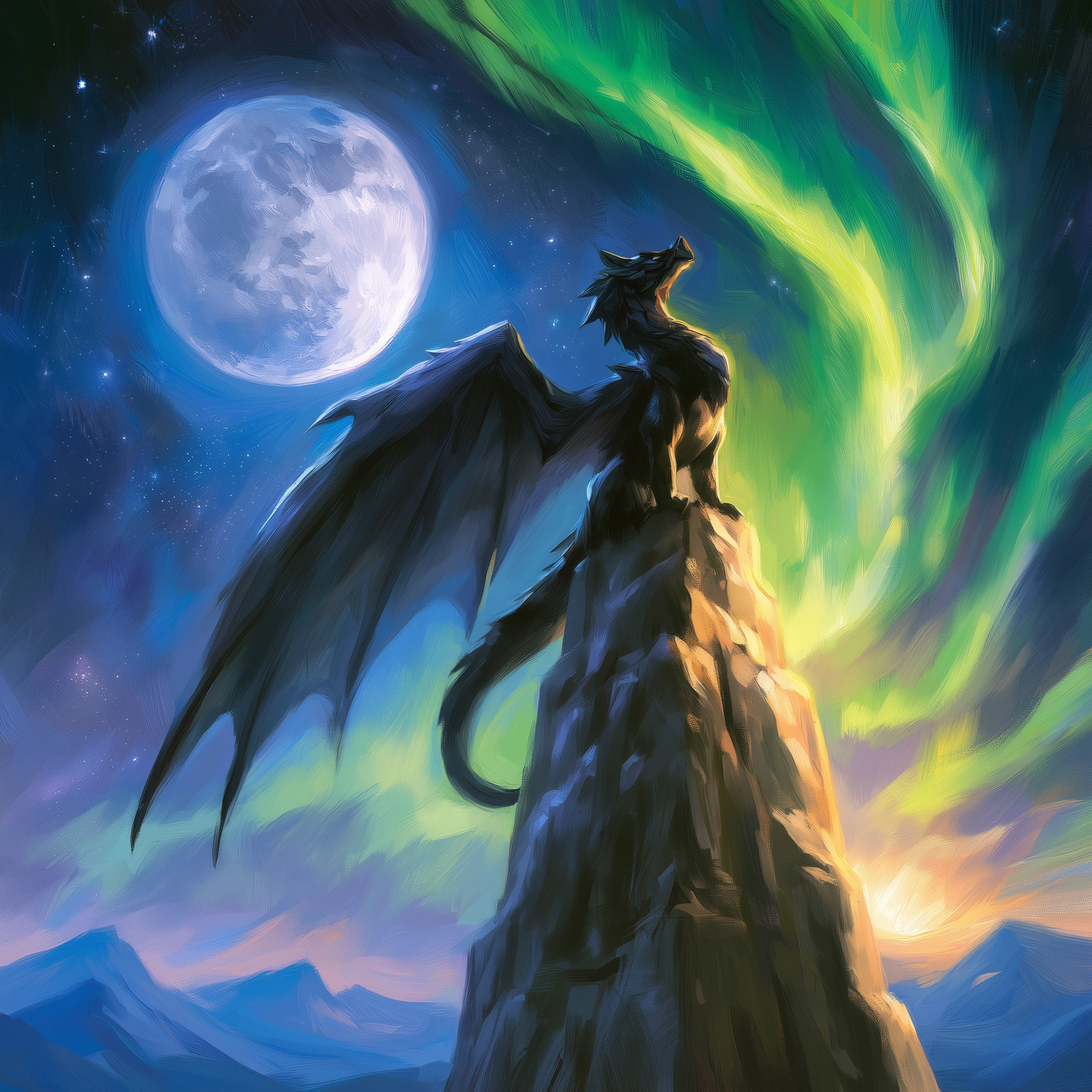 Dragon Watching the Aurora jigsaw puzzle