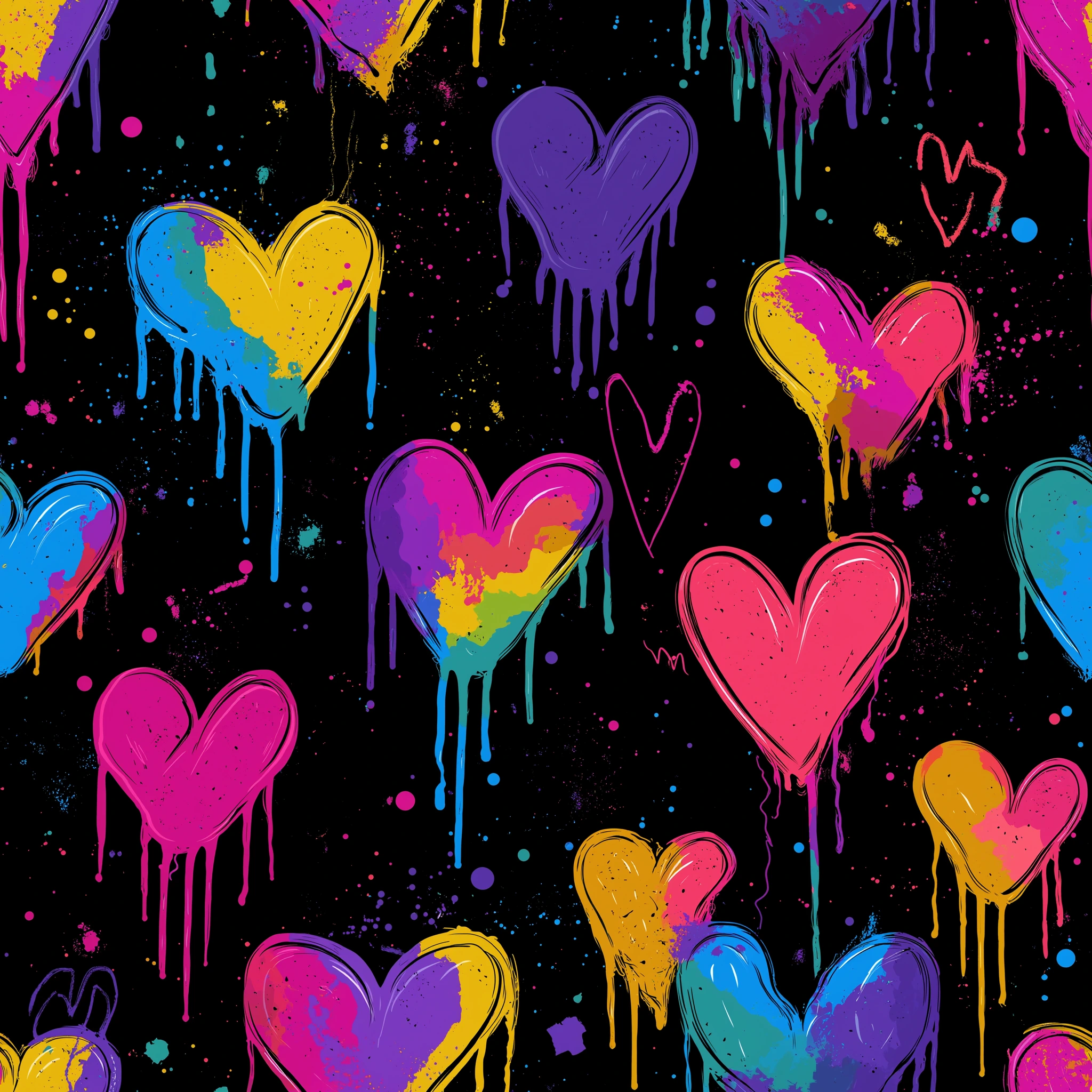 Dripping Hearts in Neon jigsaw puzzle