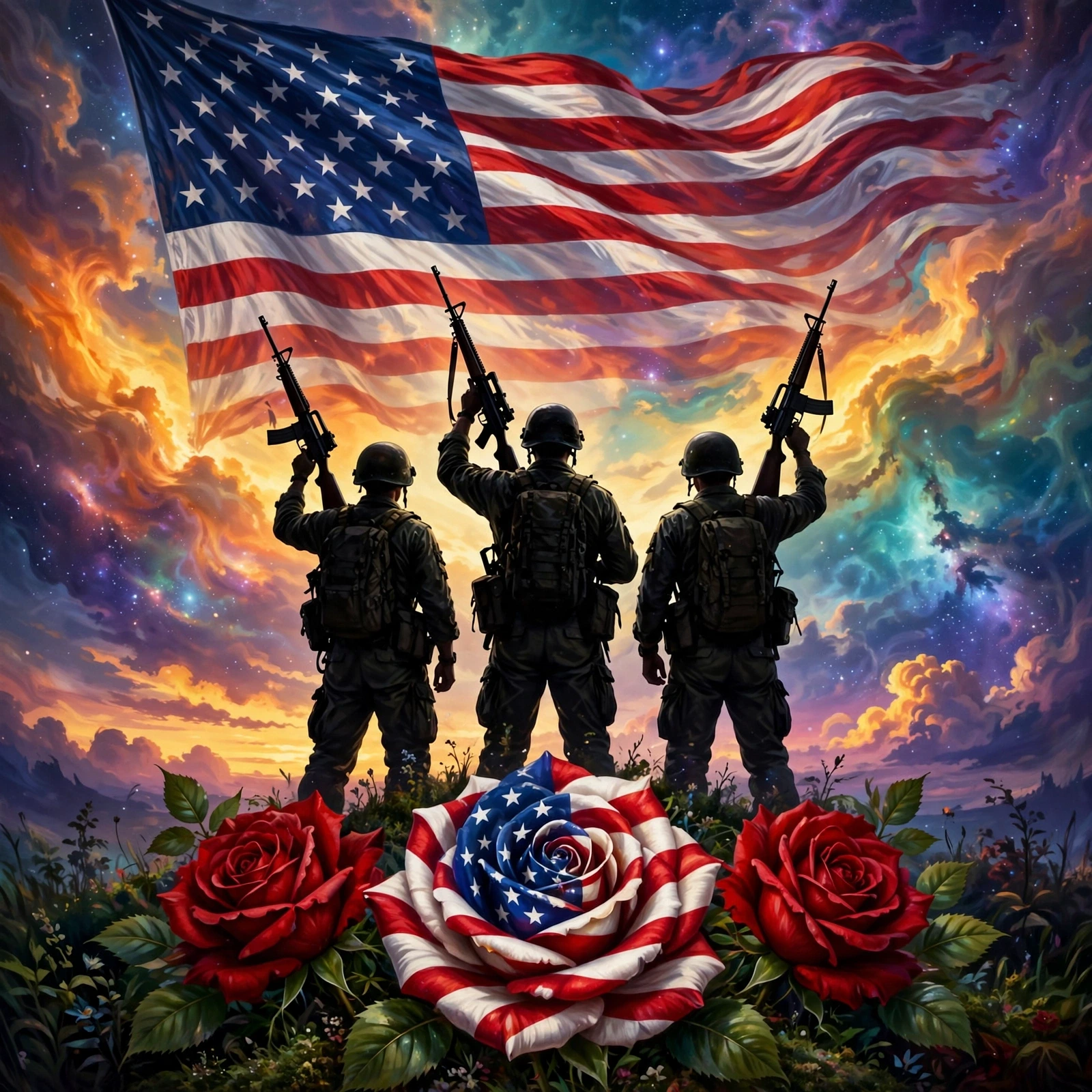 Soldiers Beneath the Cosmic Flag jigsaw puzzle