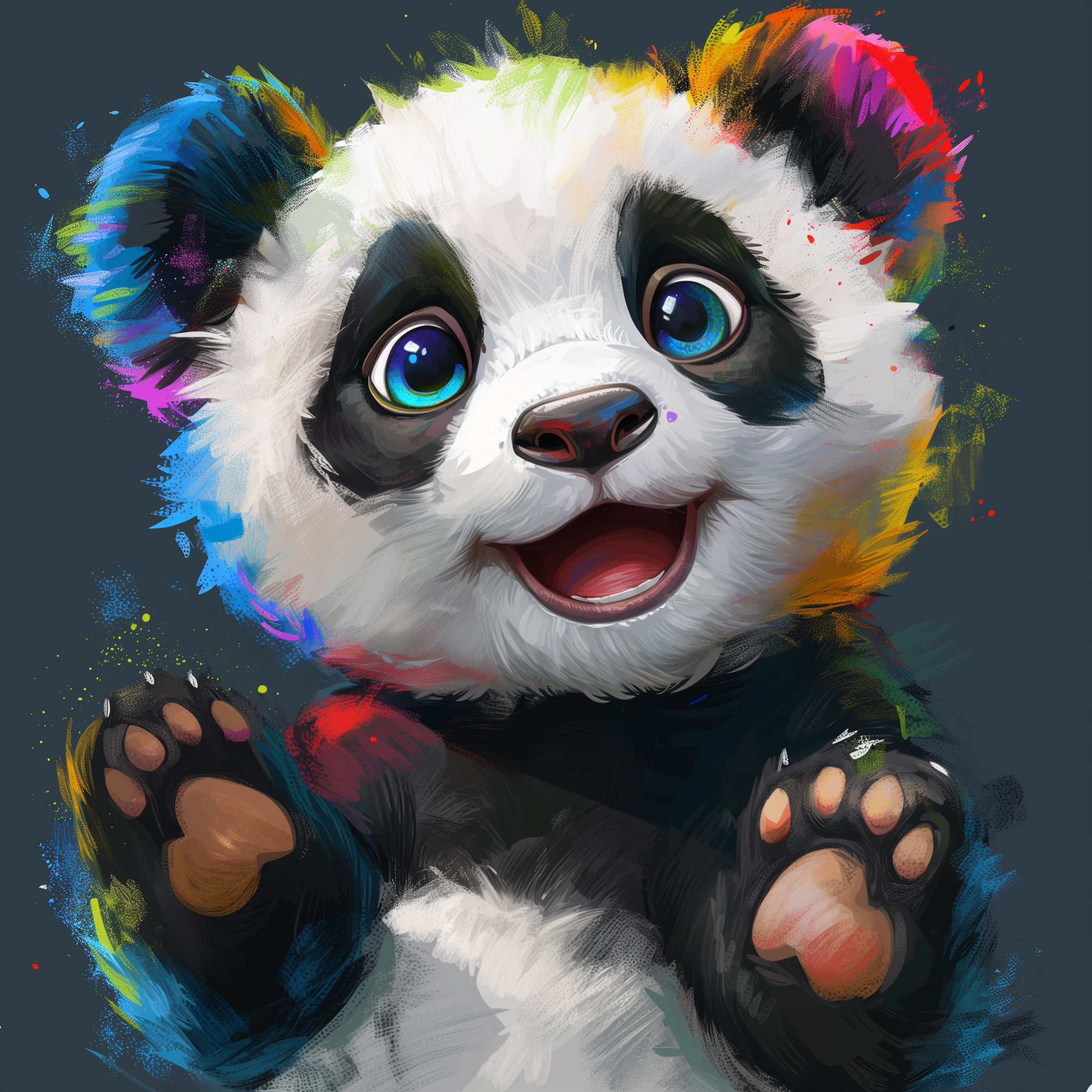 Laughing Panda with Rainbow Ears jigsaw puzzle