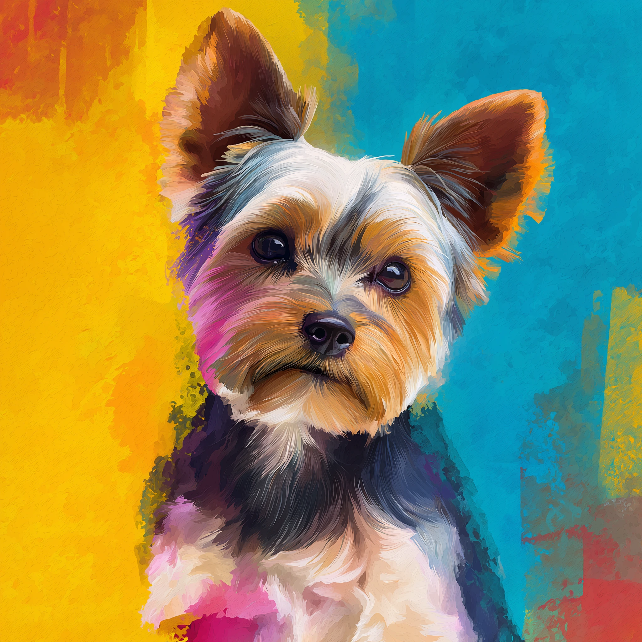 Vibrant Yorkshire Terrier Portrait jigsaw puzzle
