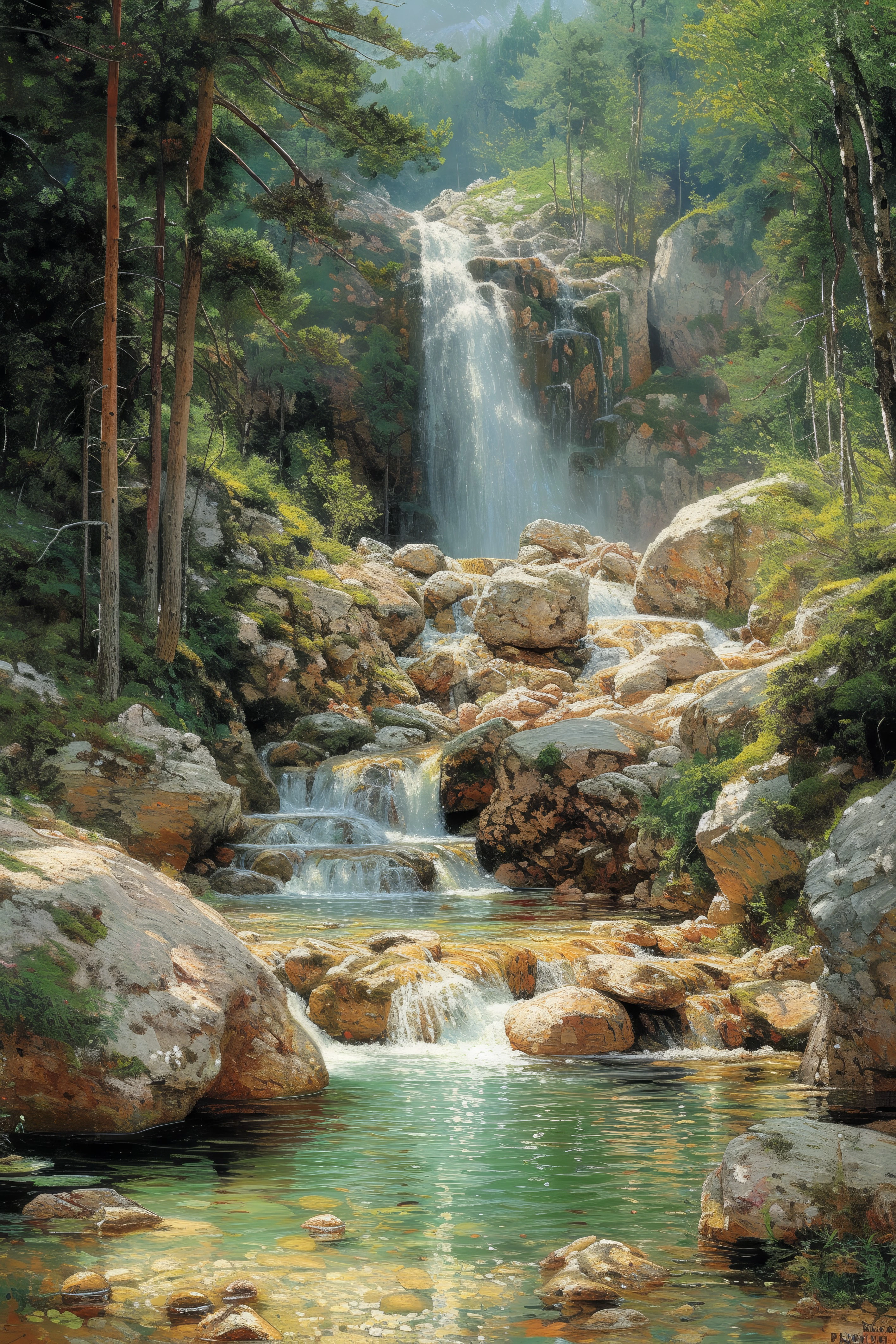 Cascading Forest Waterfall jigsaw puzzle