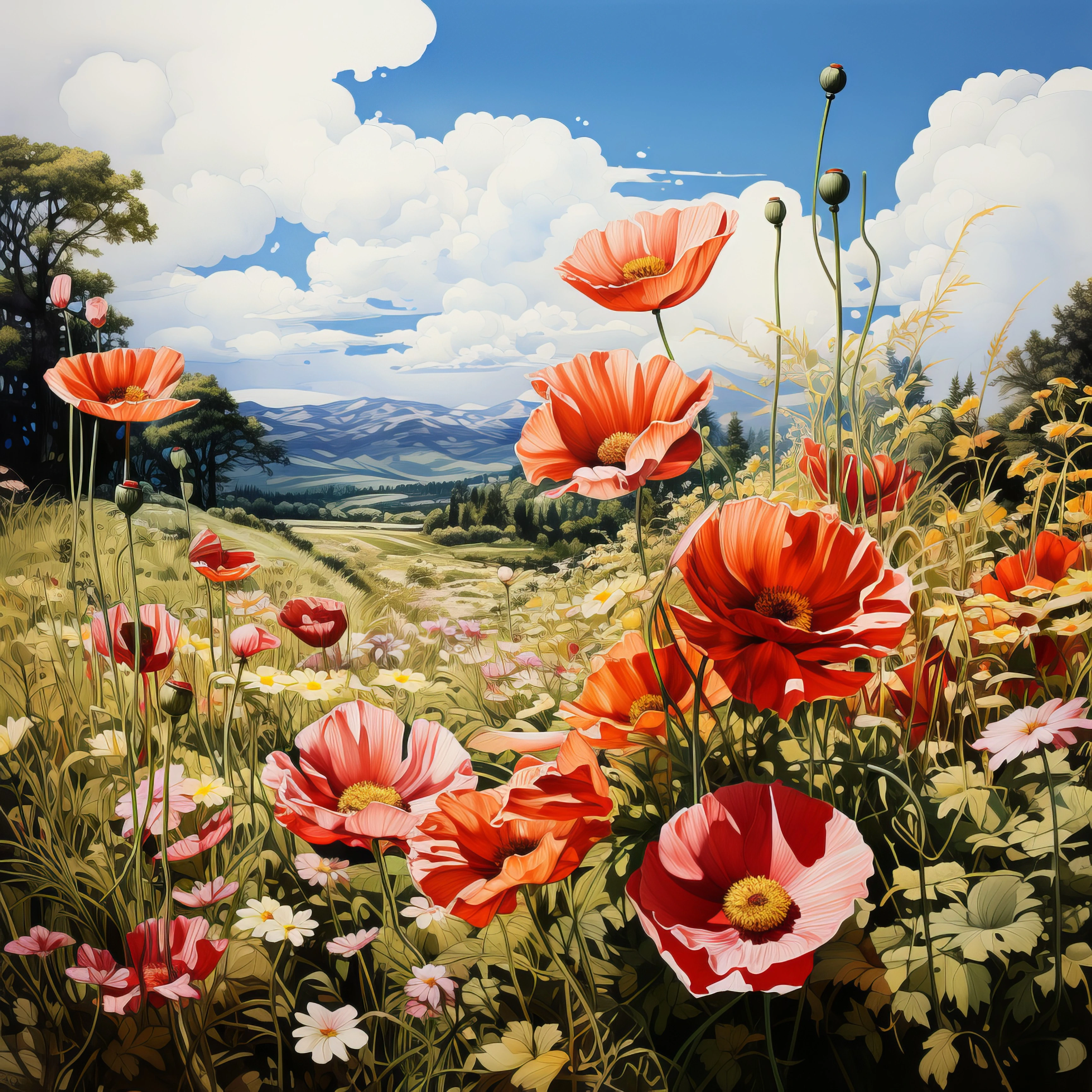 Poppies Over the Valley jigsaw puzzle