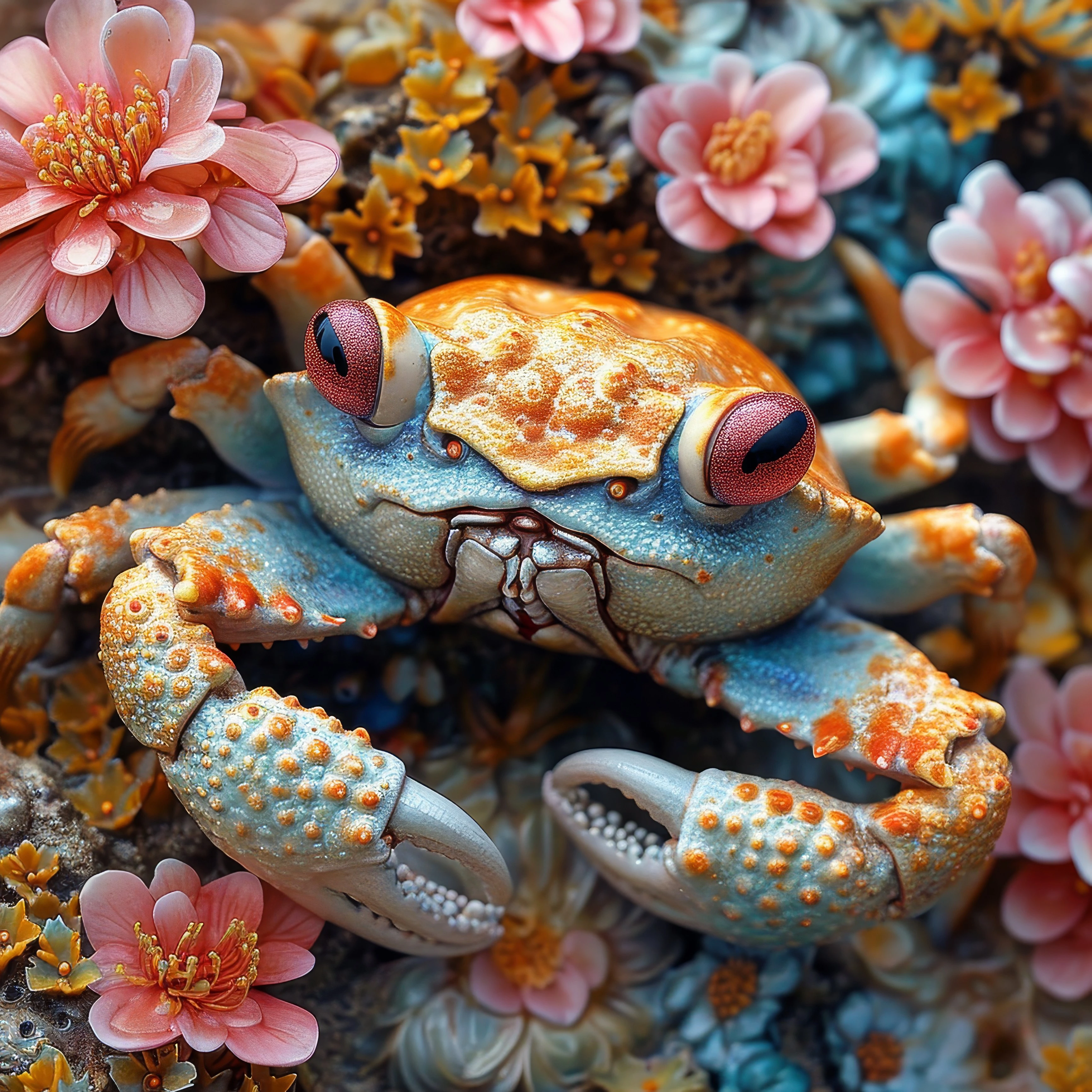 Fiddler Crab Among Coral Flowers jigsaw puzzle