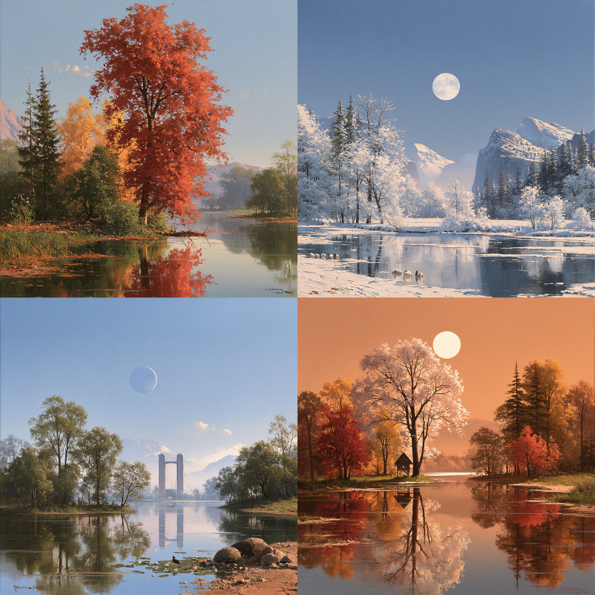 Four Seasons by the River jigsaw puzzle