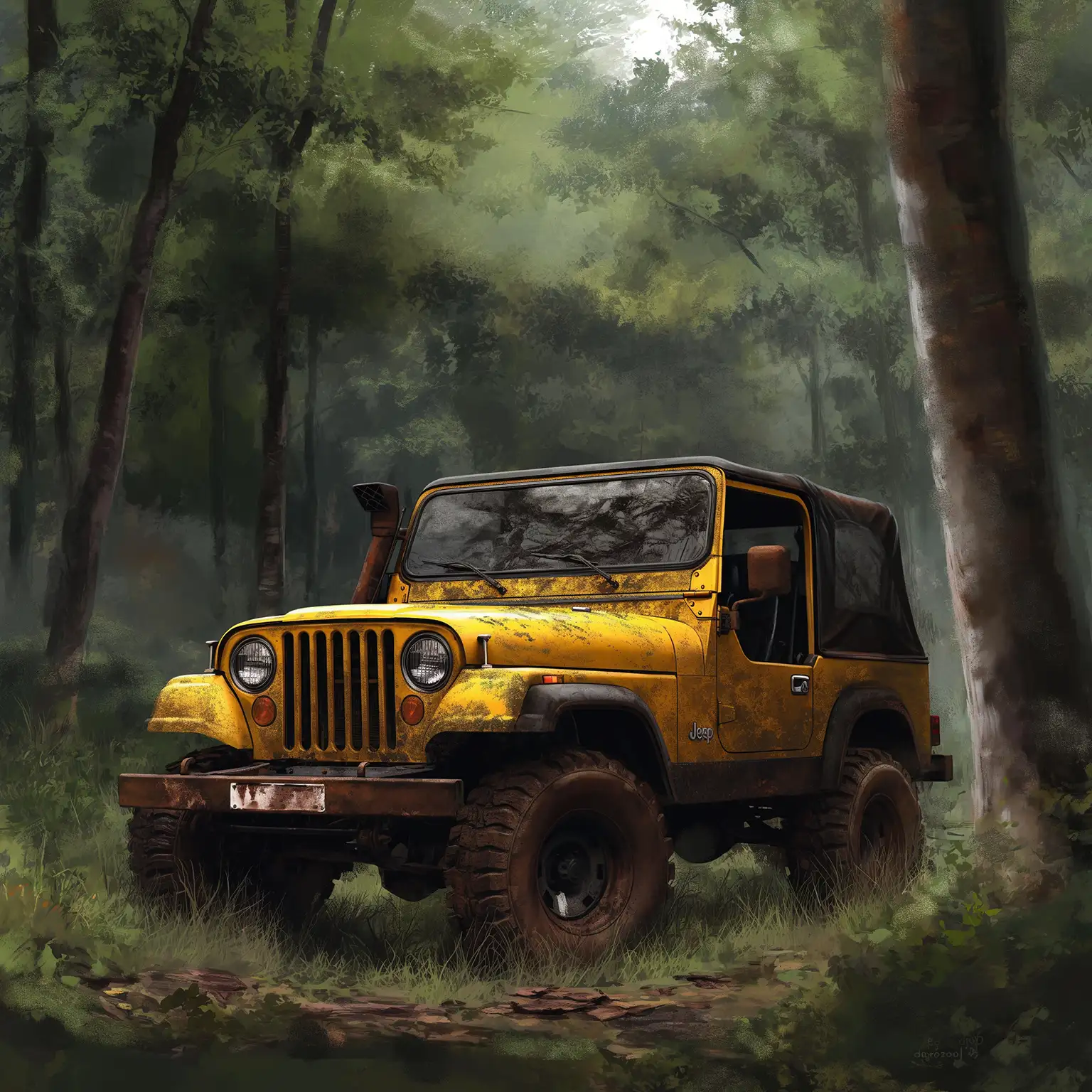 Yellow Jeep jigsaw puzzle
