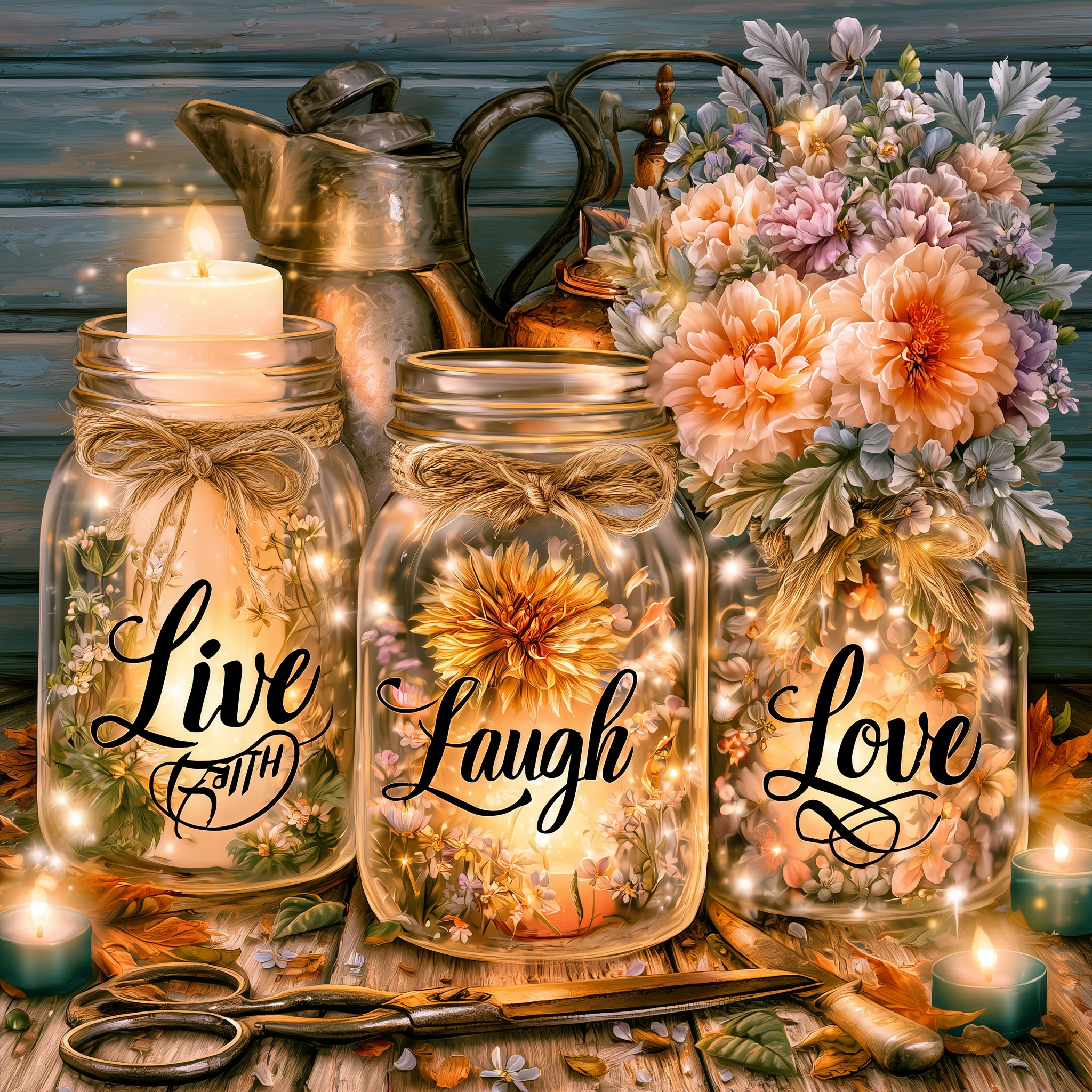 Live Laugh Love Mason Jars jigsaw puzzle