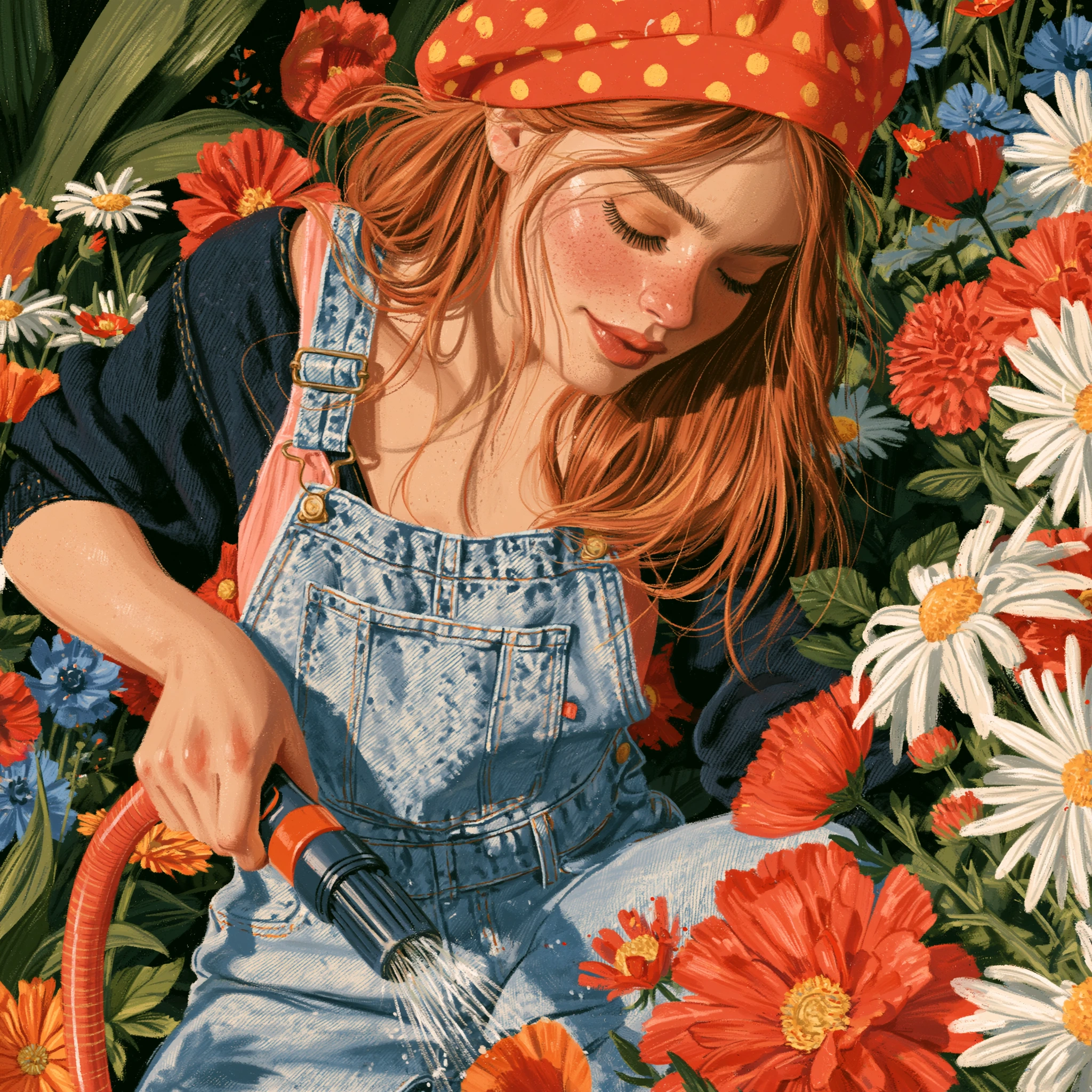 Gardener with Red Polka Dot Cap jigsaw puzzle