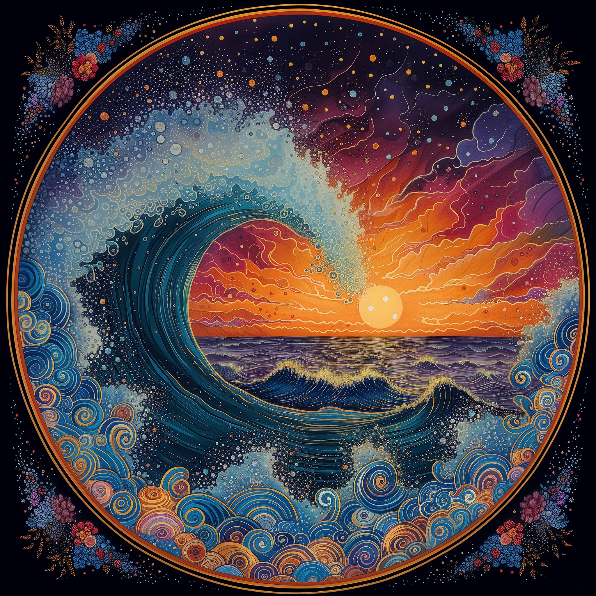Sunset Wave Mandala Dream jigsaw puzzle