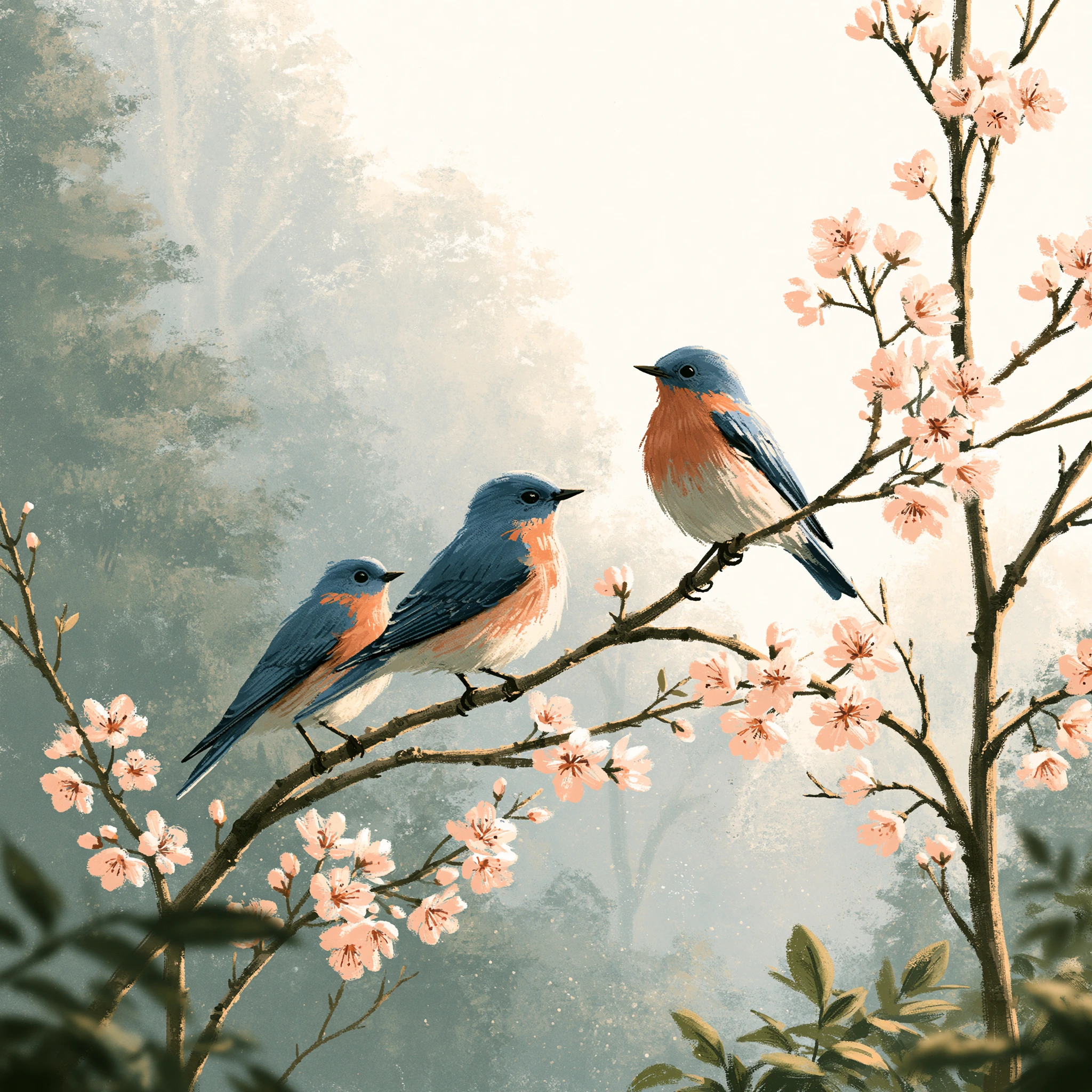 Birds Among Spring Blossoms jigsaw puzzle