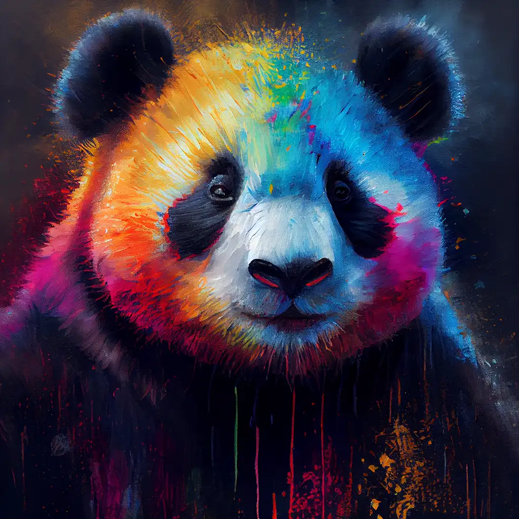 Colorful Painting Of A Panda