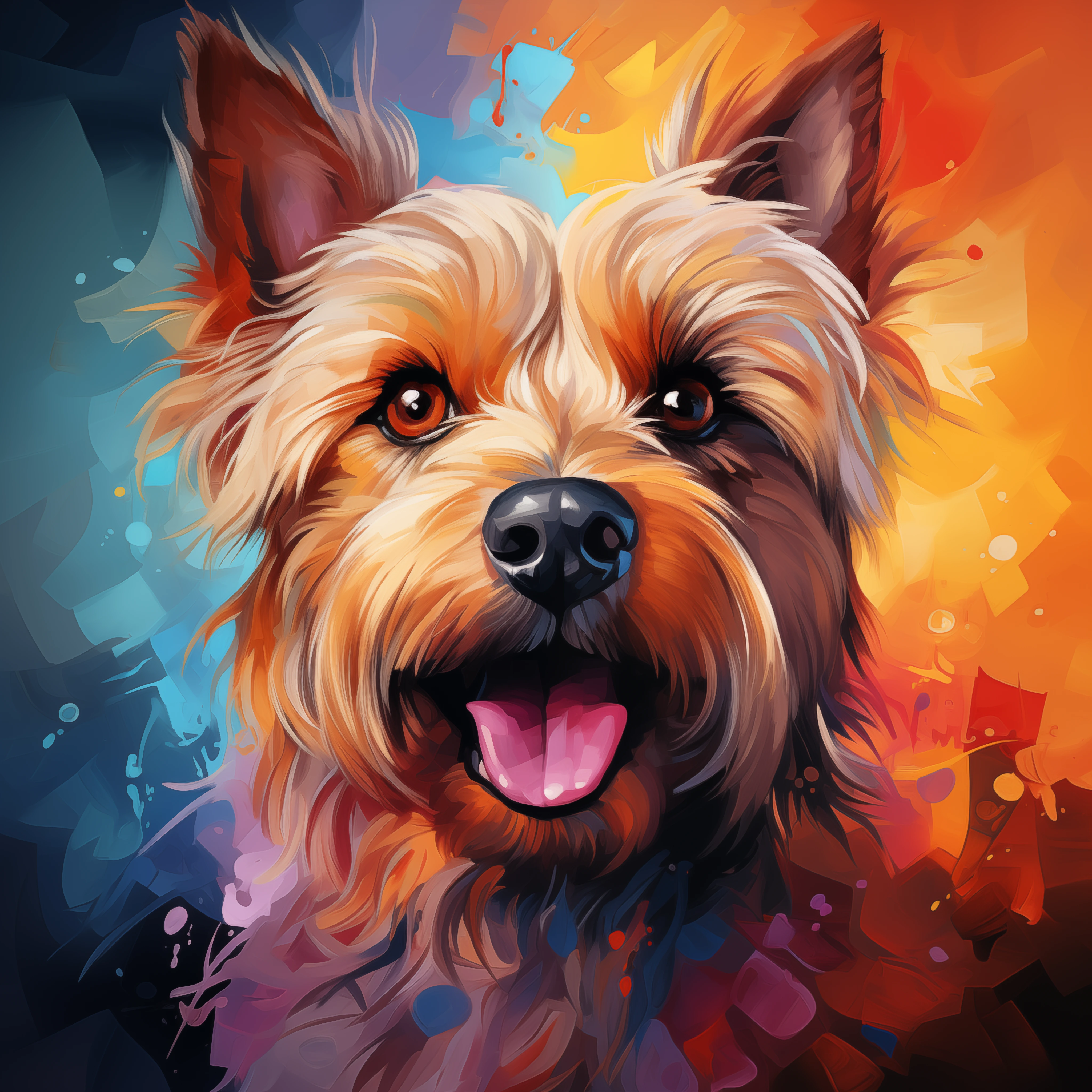Joyful Norwich Terrier Pop Art jigsaw puzzle