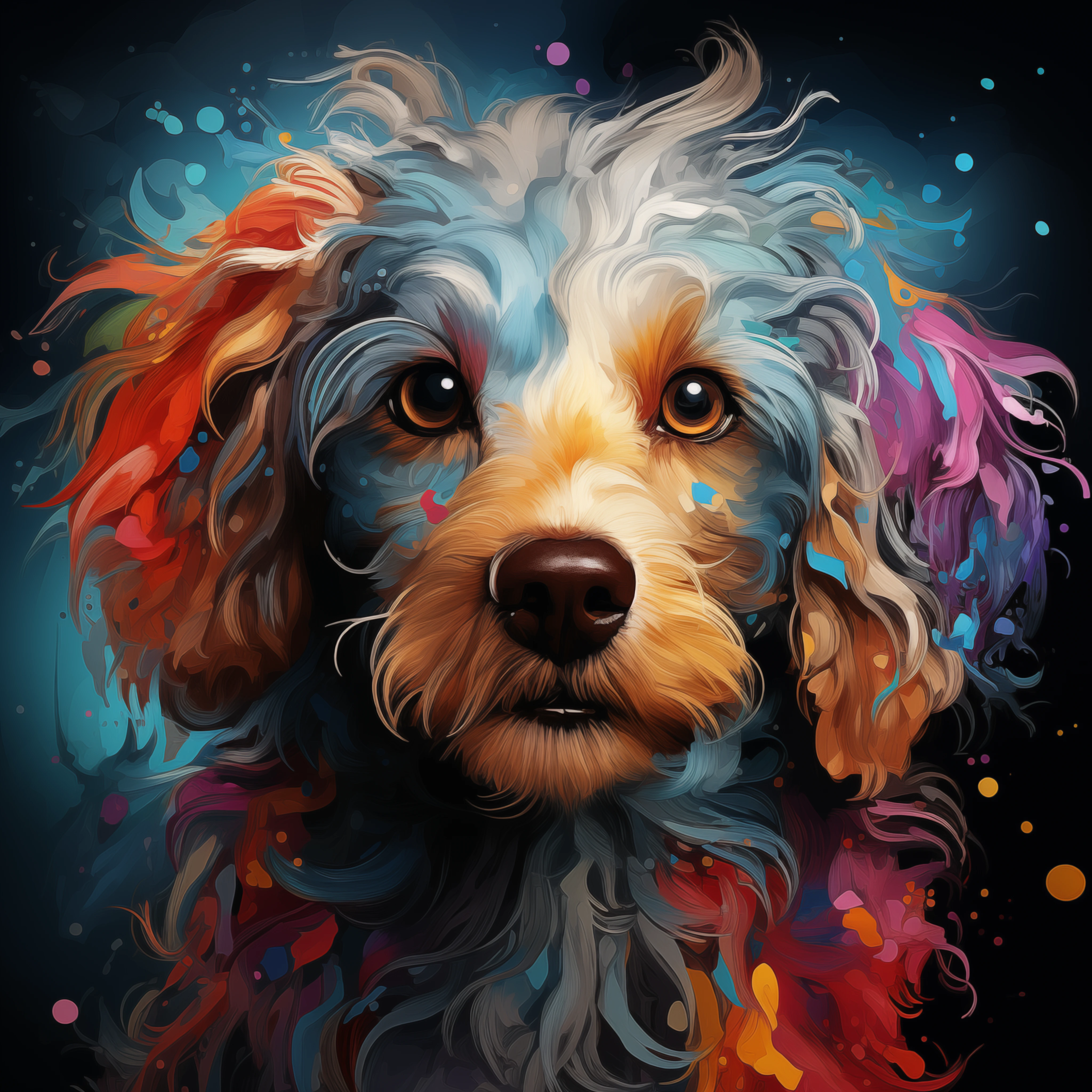 Colorful Artistic Poodle Dog Portrait jigsaw puzzle