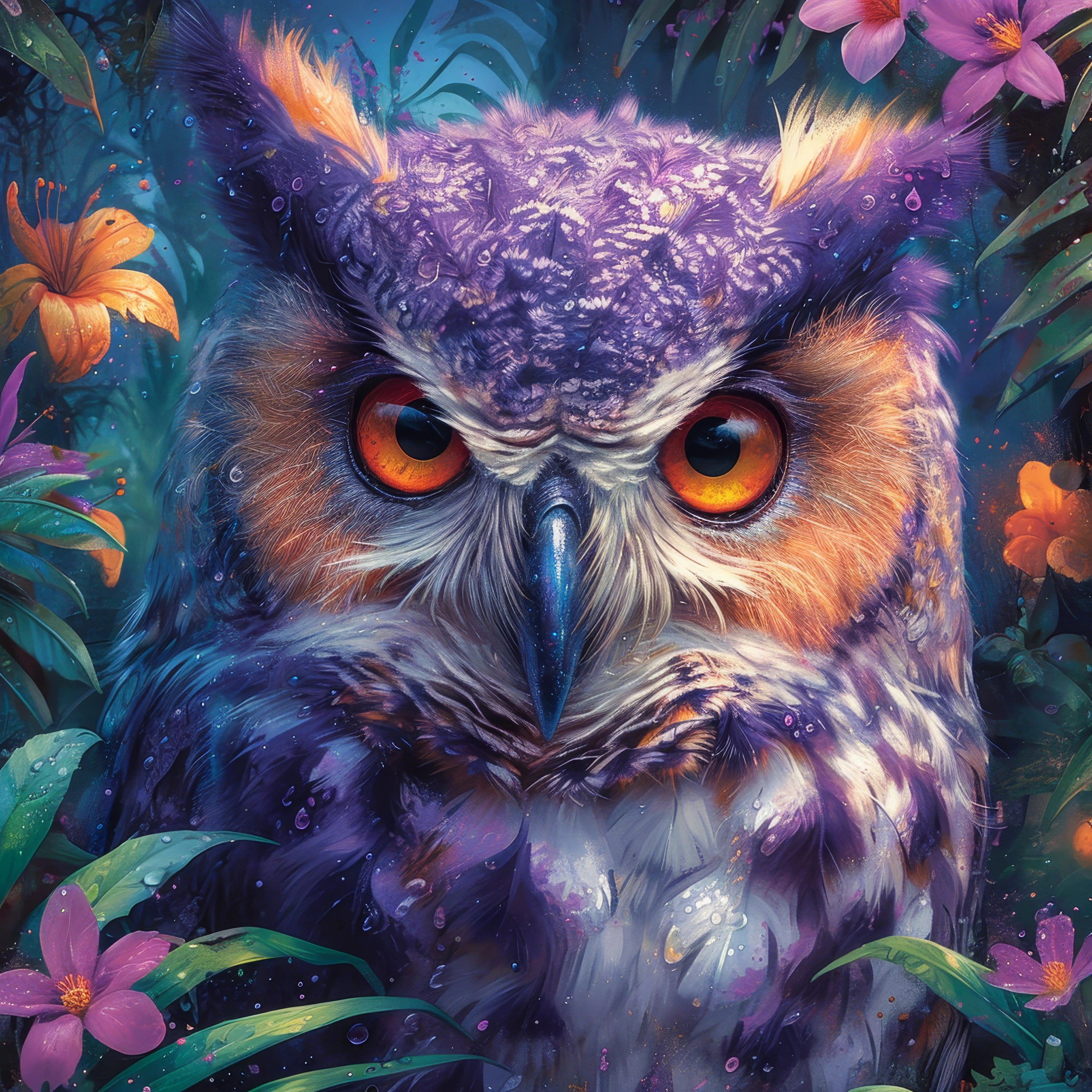 Radiant Eagle Owl Spirit Portrait jigsaw puzzle