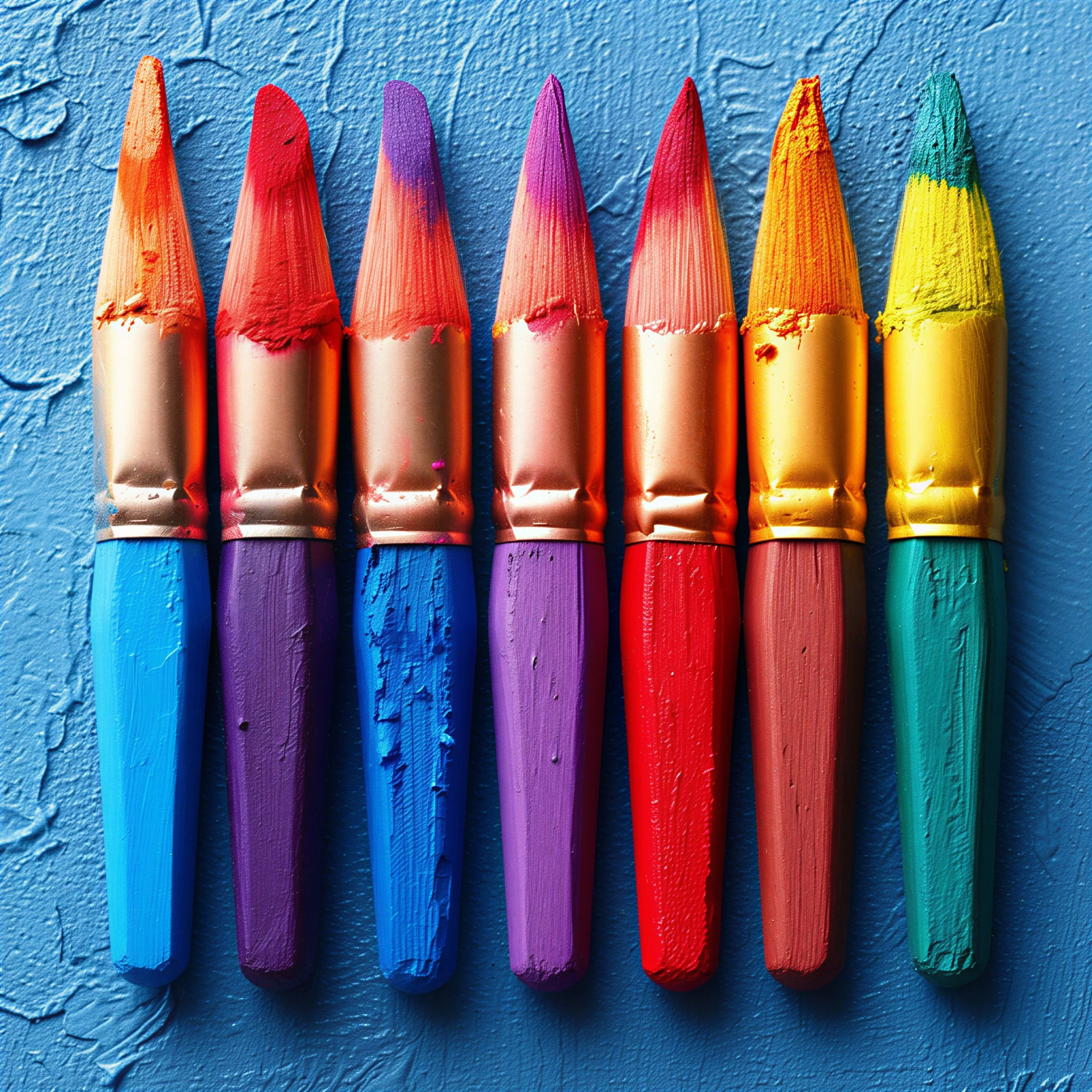Paintbrushes Against Blue Wall jigsaw puzzle