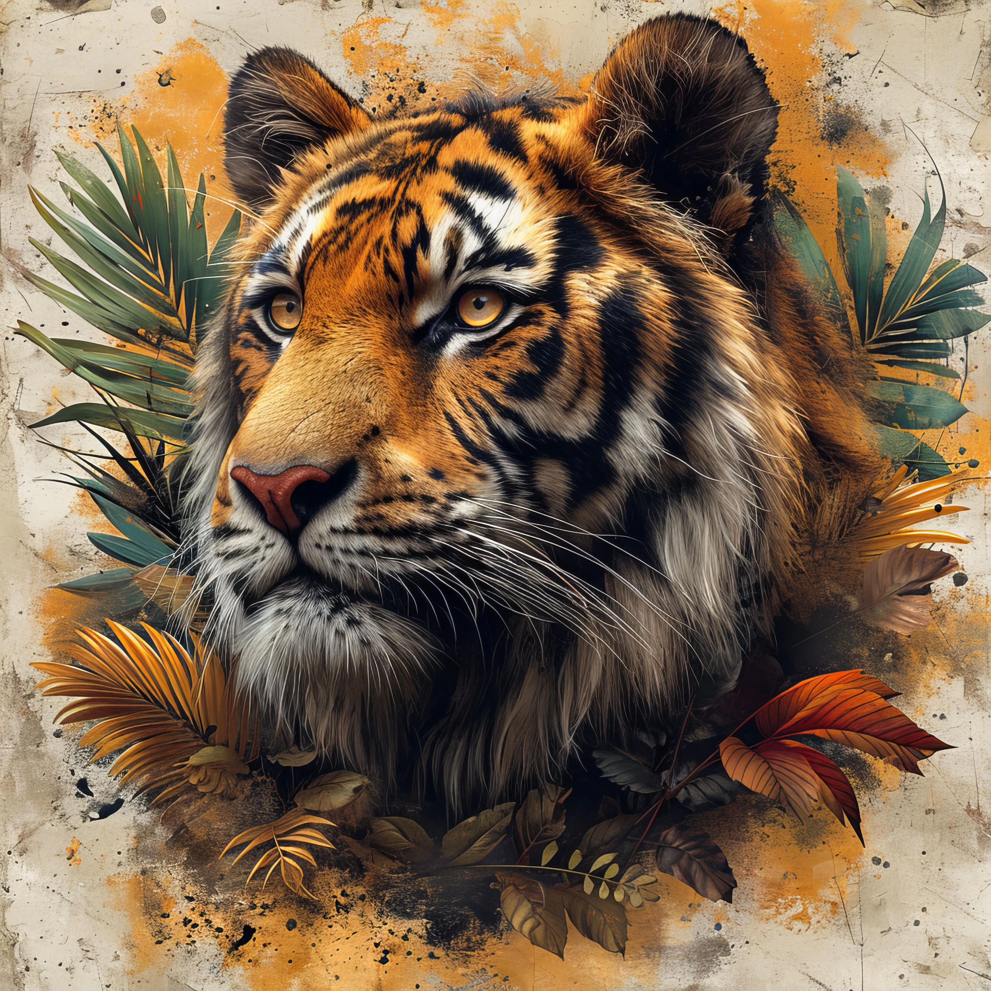 Tiger's Autumn Gaze jigsaw puzzle