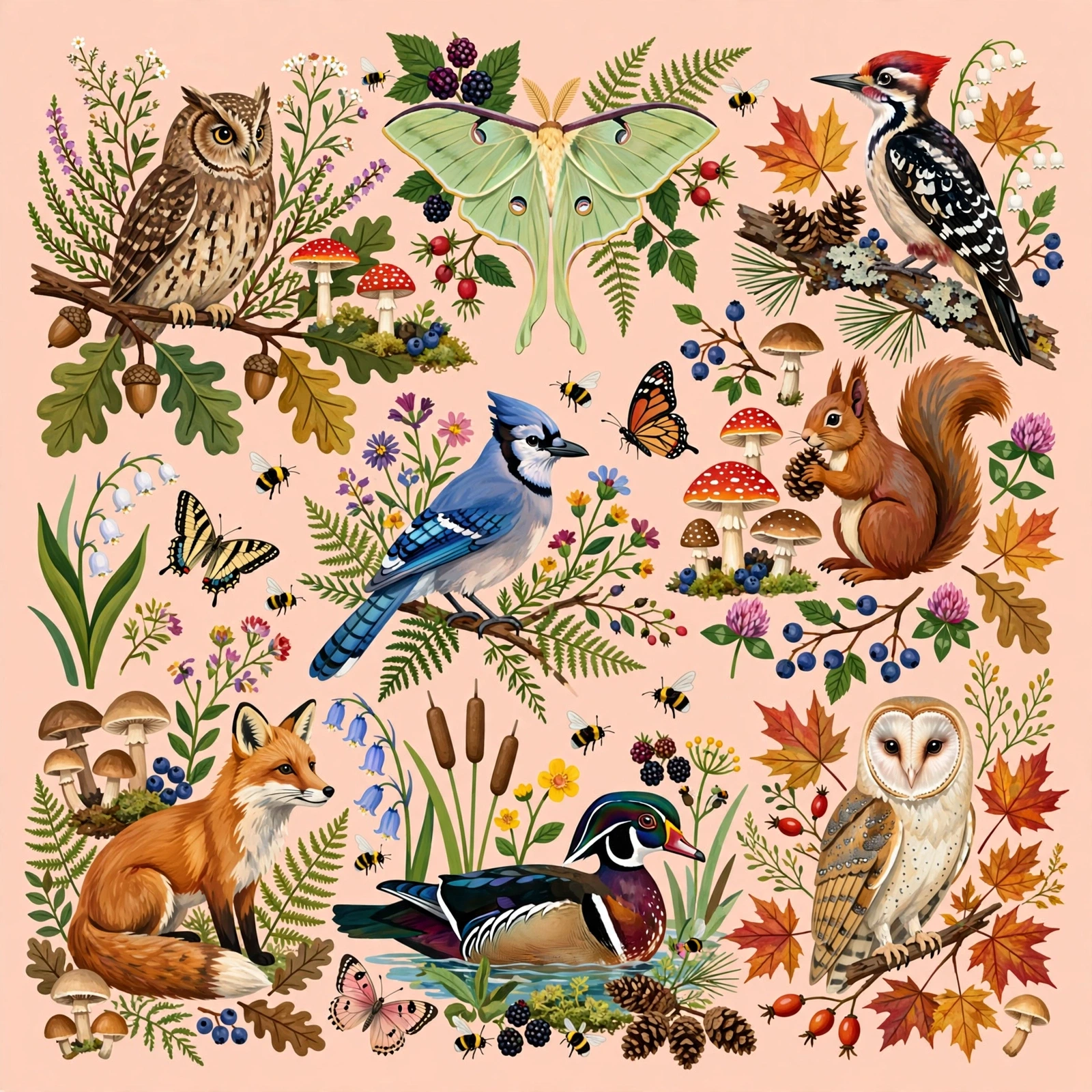 Forest Creatures in Autumn Abundance jigsaw puzzle