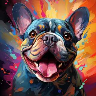 Colorful Silly French Bulldog