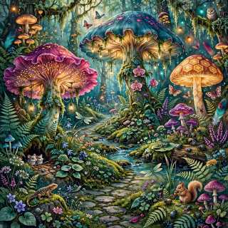 Luminous Mushroom Forest jigsaw puzzle
