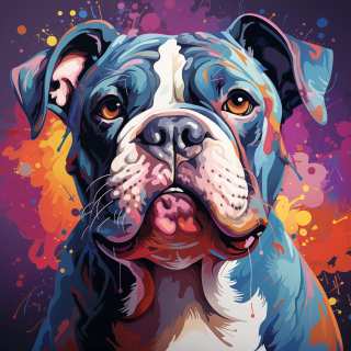 Colorful Pop Art Bulldog Portrait jigsaw puzzle
