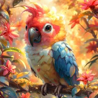 puzzle Scarlet Macaw in Bloom