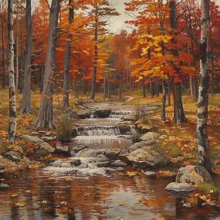 Autumn Peaceful Woodland Landscape