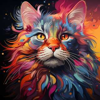 Majestic Rainbow Cat Portrait jigsaw puzzle