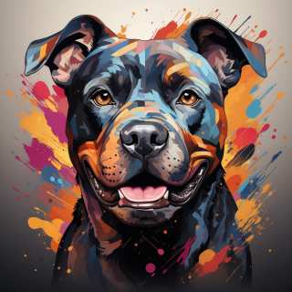 Vibrant Pop Art Staffordshire Bull Terrier Dog Portrait jigsaw puzzle